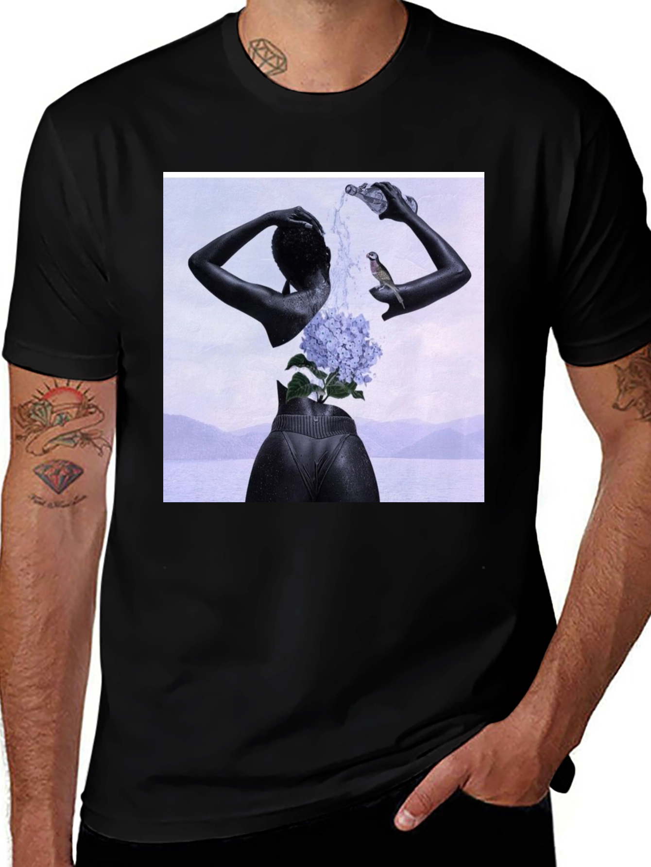 Variant 20 of Abstract Art Print Black T-Shirt