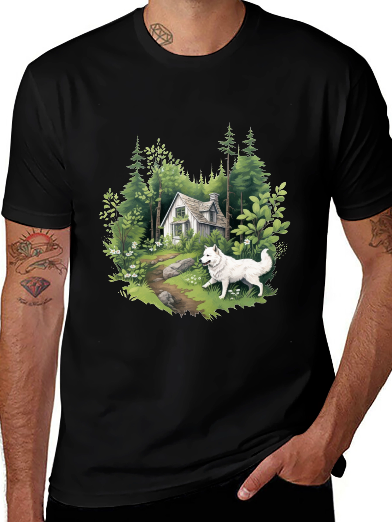Variant 25 of Cabin & Samoyed Graphic Tee