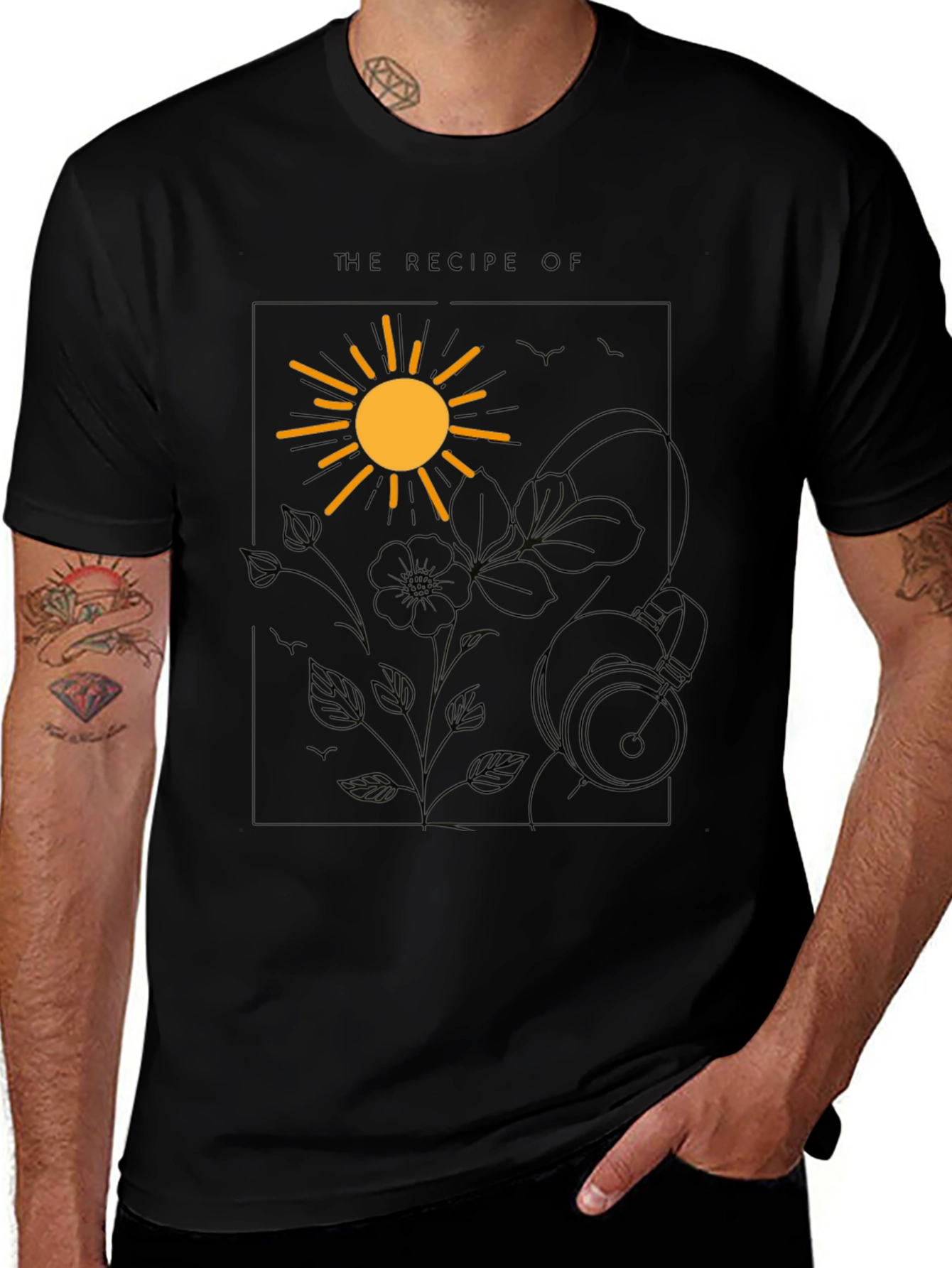 Variant 23 of Recipe of Sunshine Graphic Tee - Black