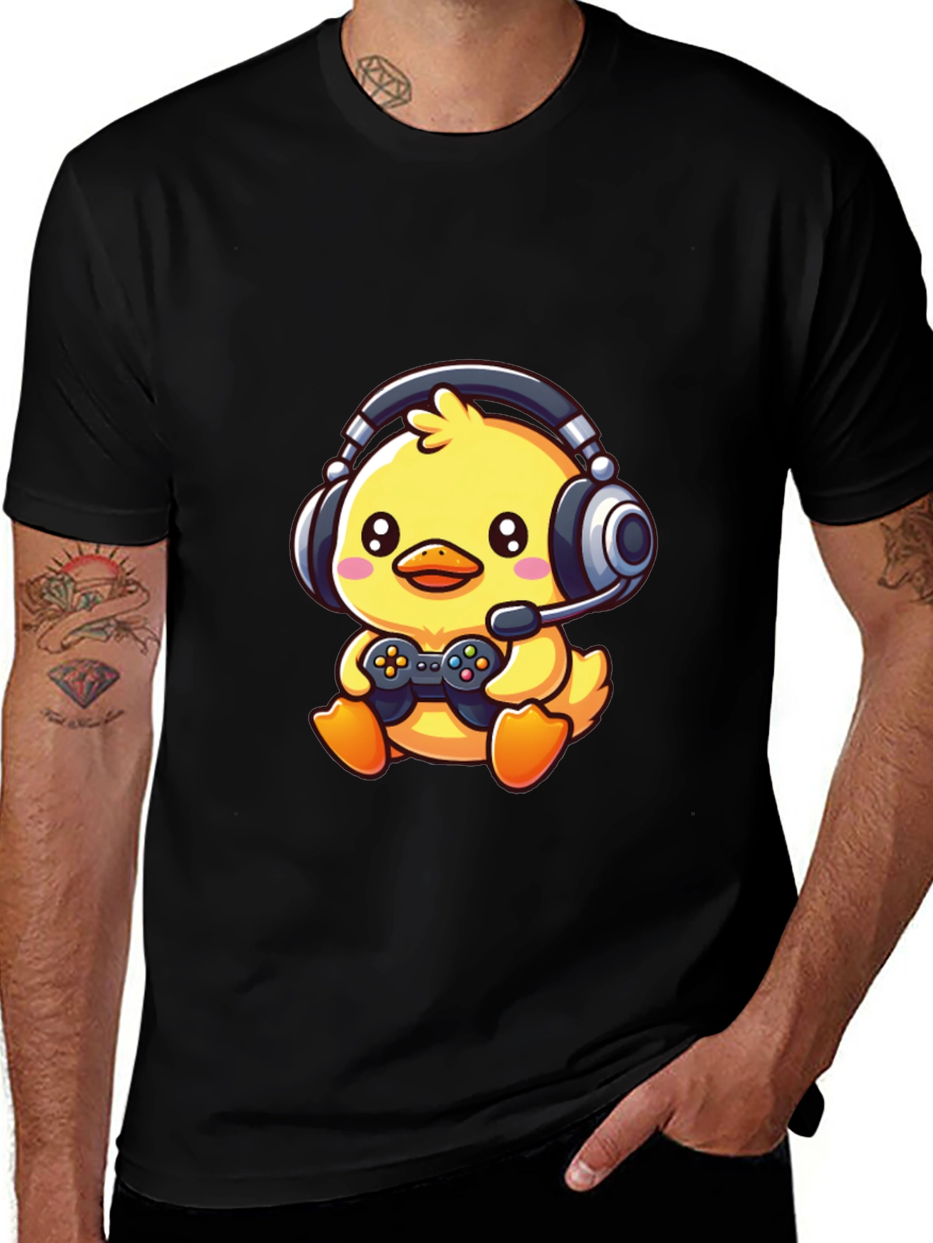 Variant 14 of Gamer Duck T-Shirt - Cute Cartoon Design