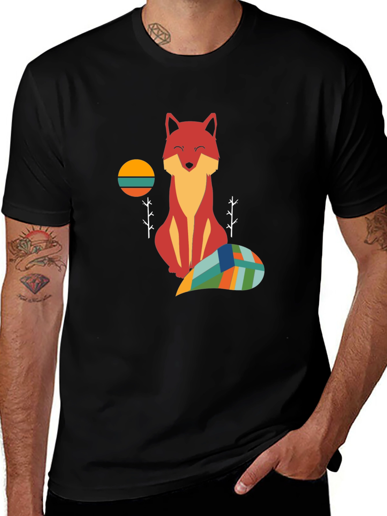 Variant 30 of Geometric Fox Graphic T-Shirt