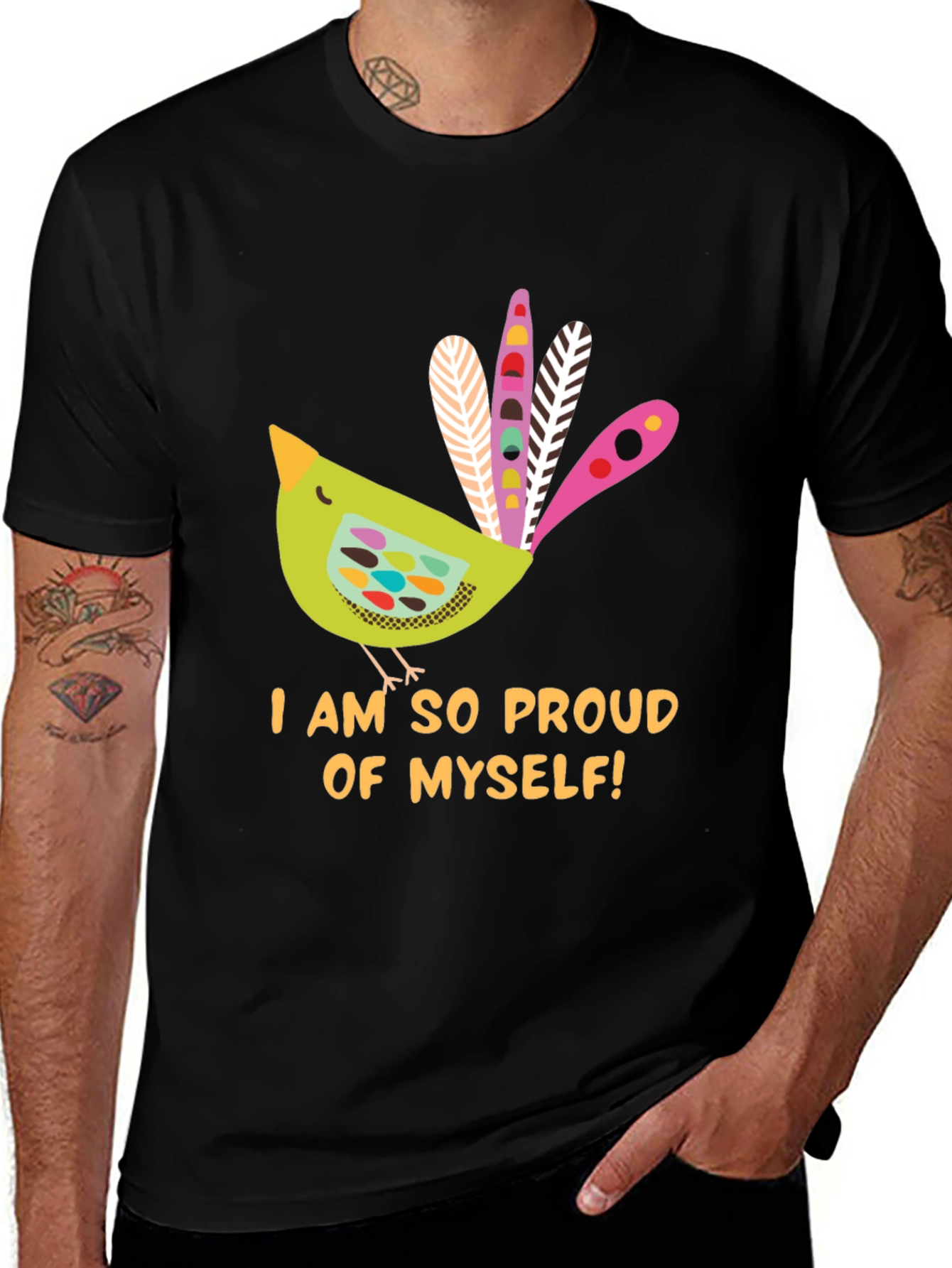 Variant 16 of Proud Bird Graphic Tee - Black Unisex T-Shirt