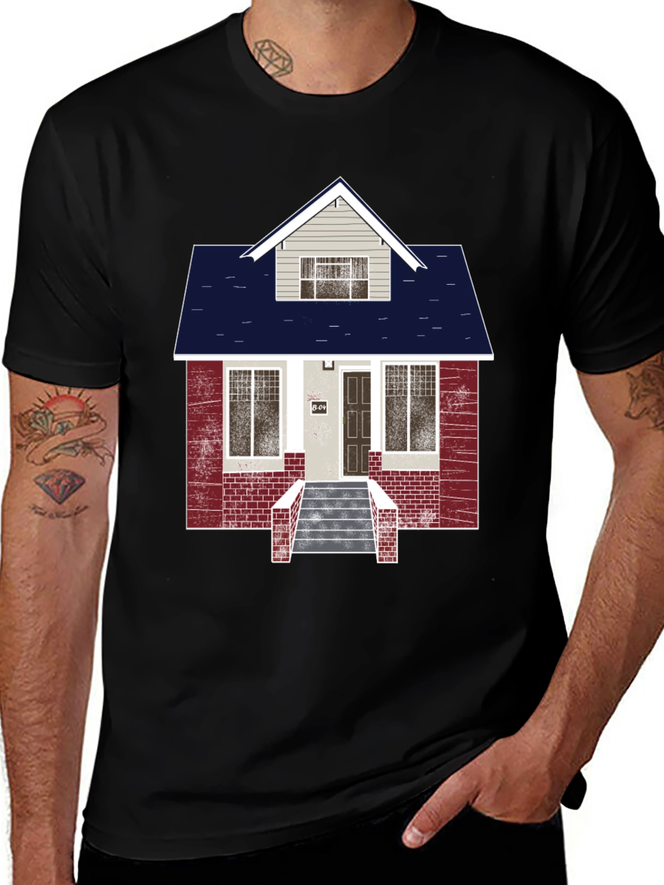 Variant 7 of House Graphic Black T-Shirt
