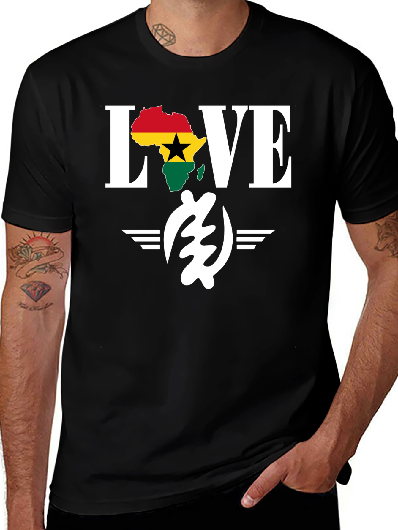 Ghana Flag Africa Love Graphic T-Shirt