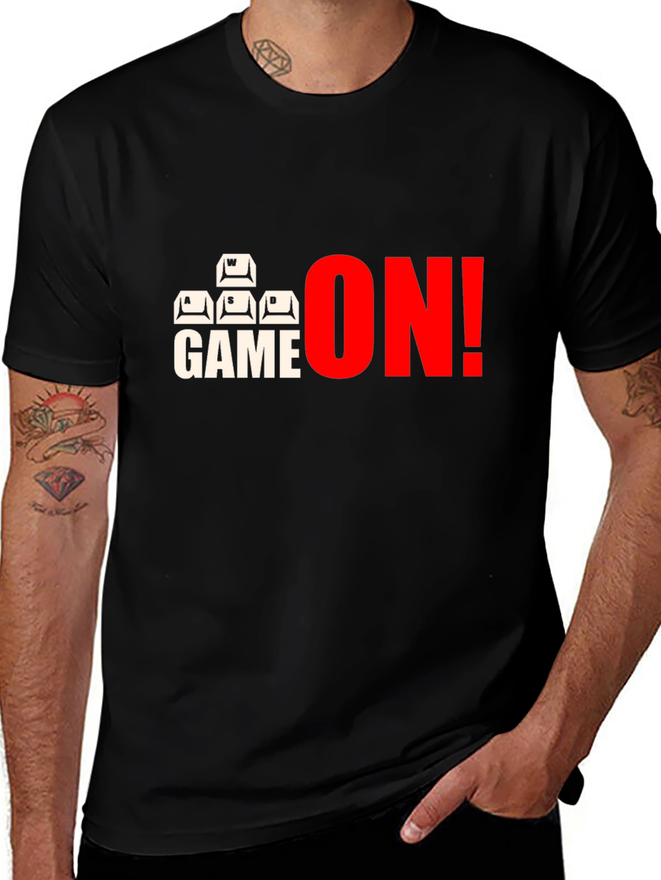 Variant 3 of Game On Black Tee - Gamer Graphic T-Shirt