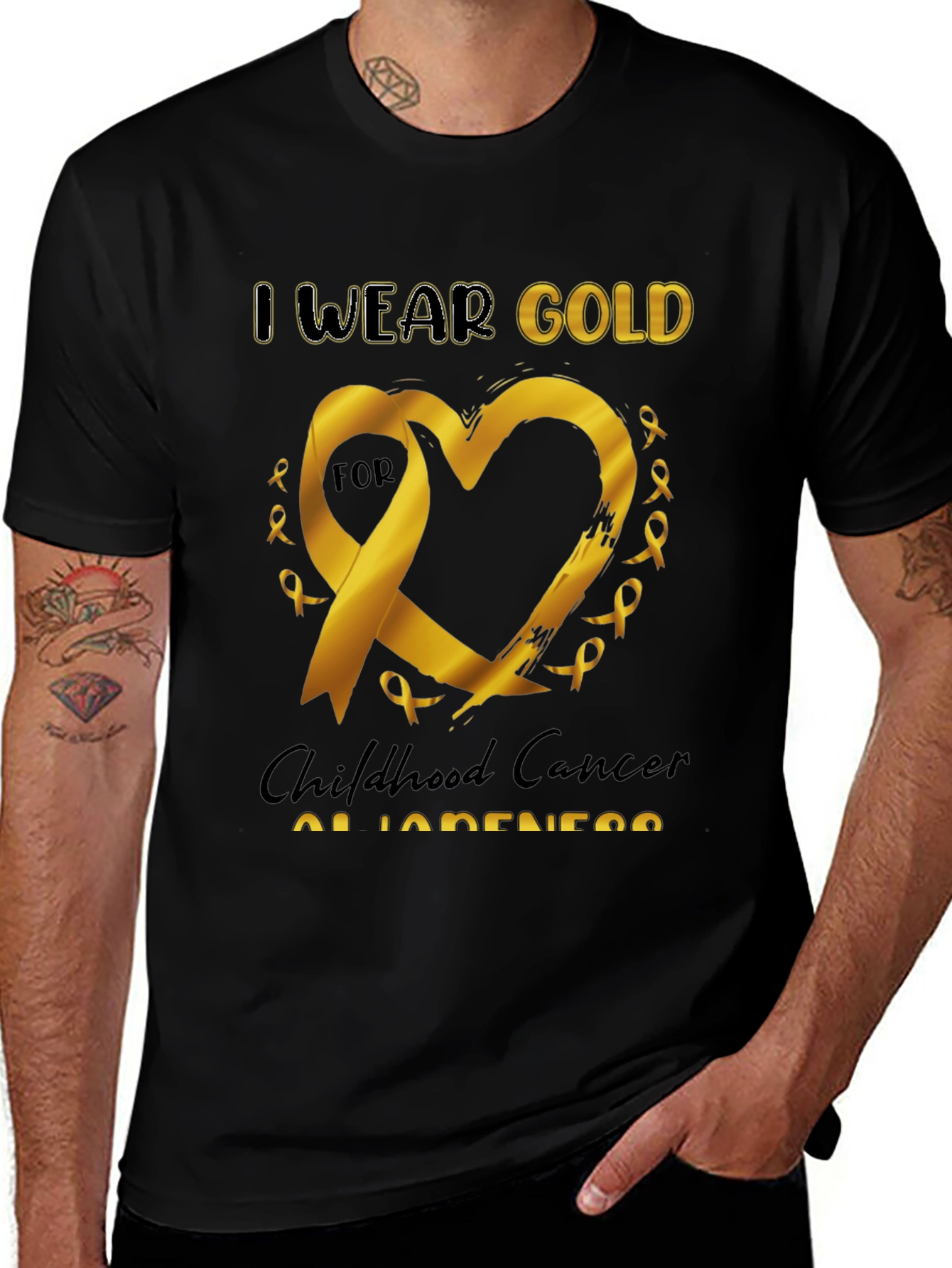 Childhood Cancer Awareness Gold Ribbon T-Shirt