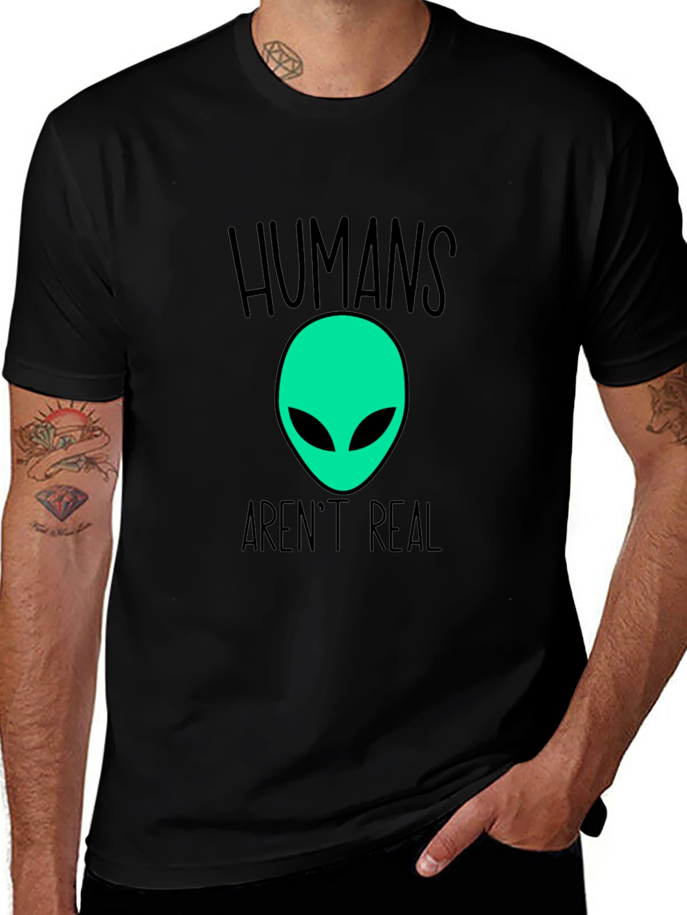 Variant 4 of Humans Aren't Real Graphic Tee