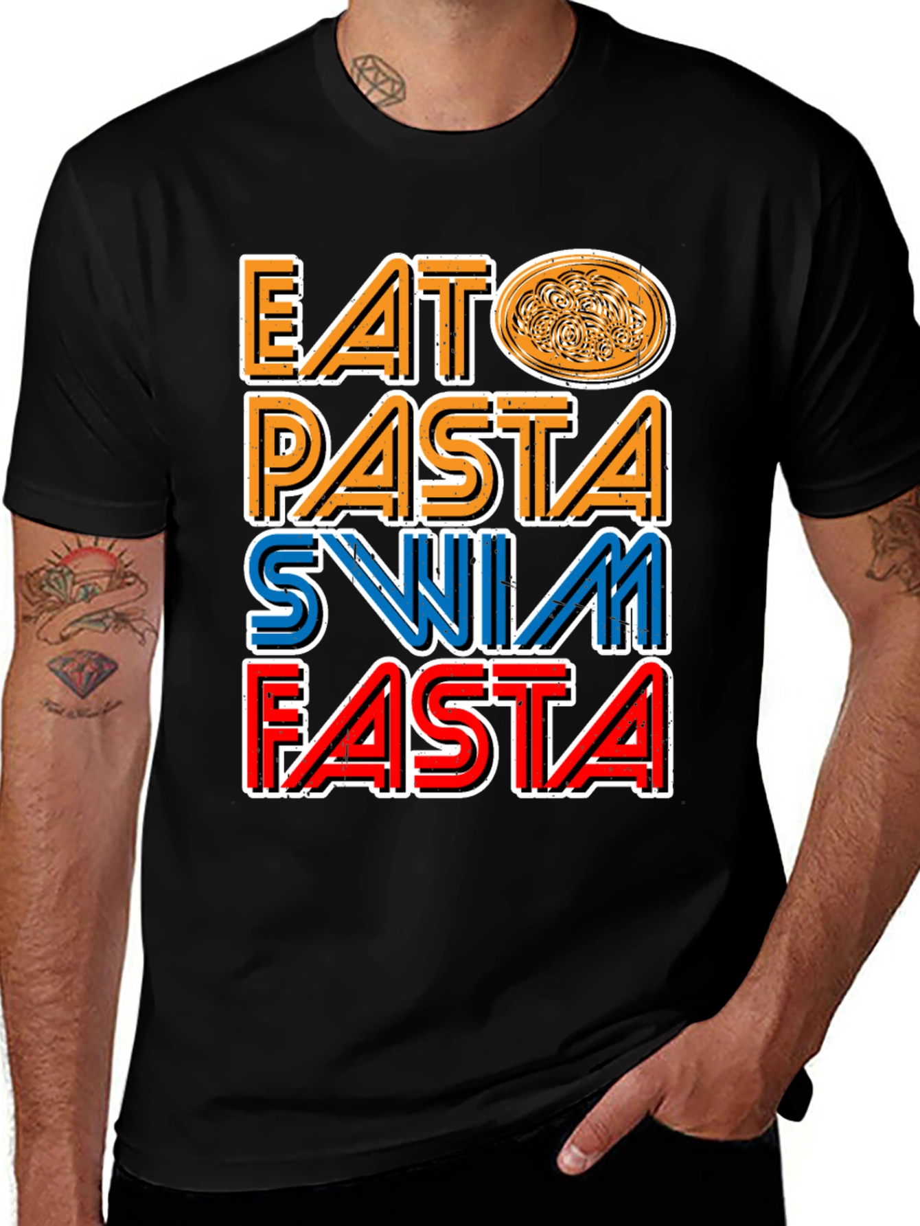 Variant 13 of Eat Pasta Swim Fasta Graphic T-Shirt