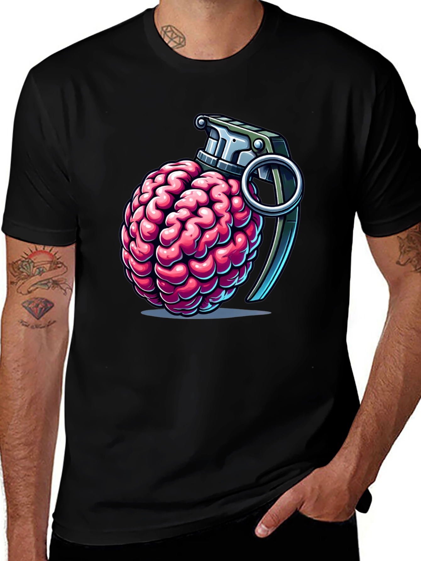 Variant 8 of Brain Grenade T-Shirt - Explosive Intellect!