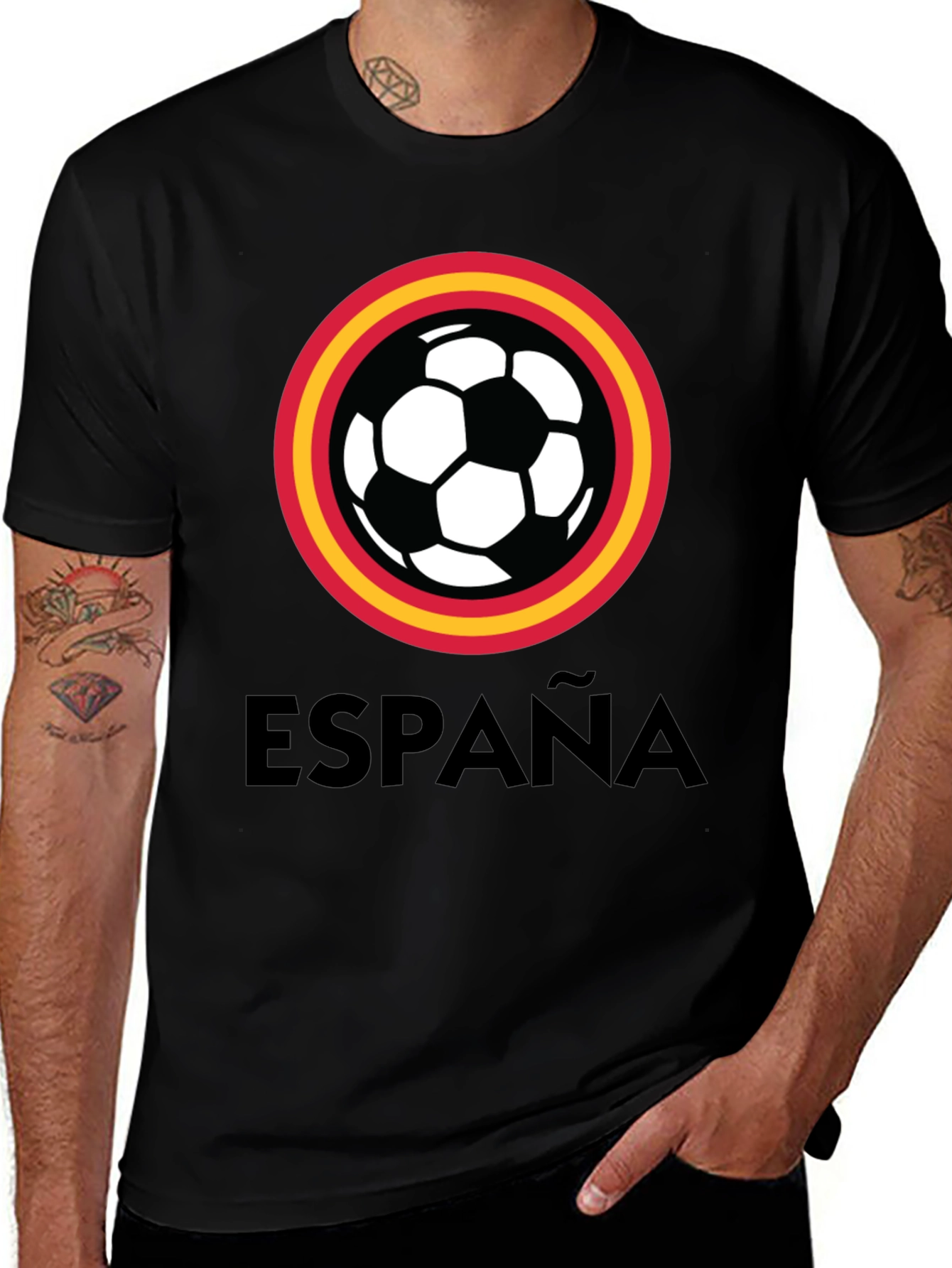 Variant 18 of España Soccer T-Shirt - Black