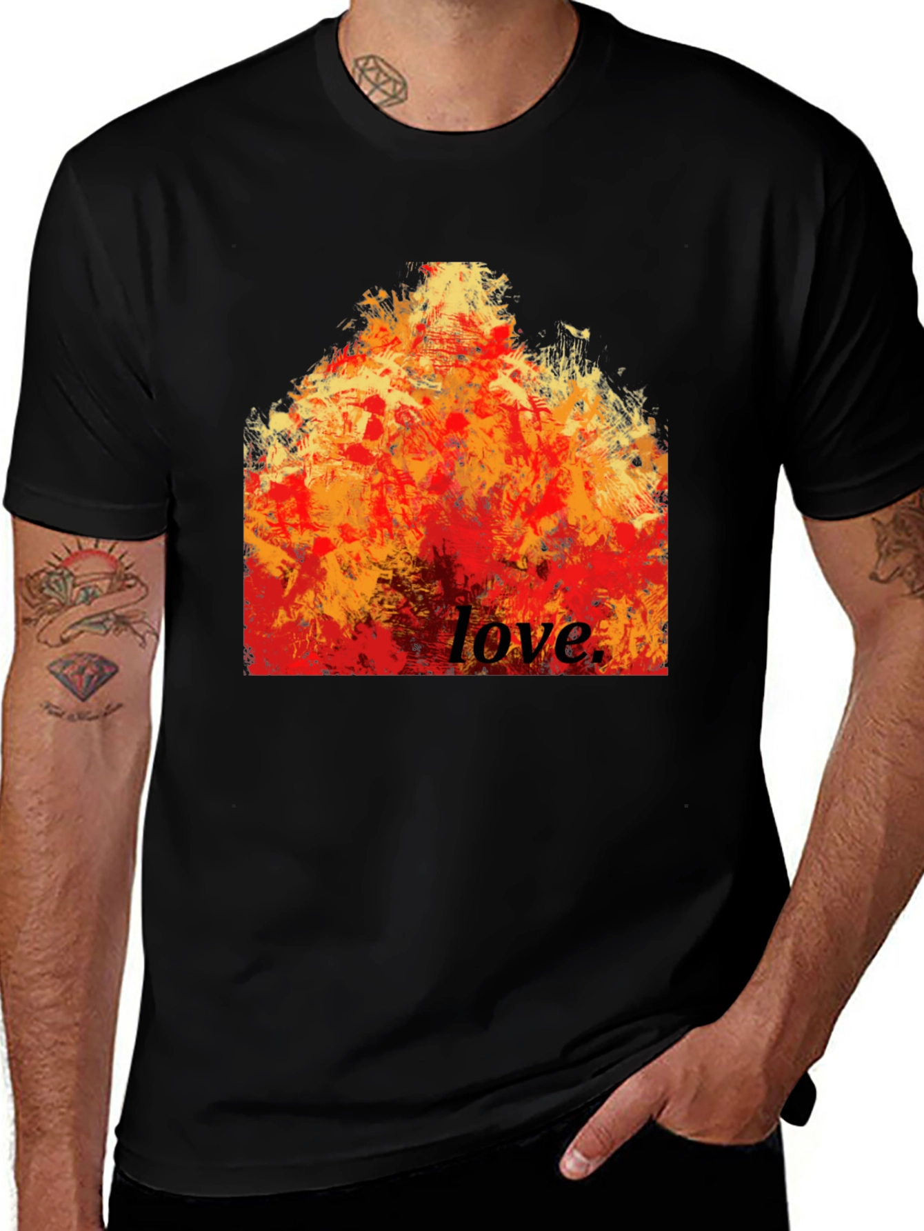 Variant 17 of Fiery Love Graphic Tee - Bold Statement Shirt