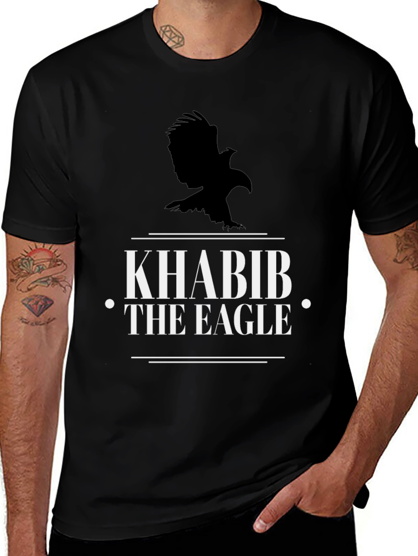 Variant 15 of Khabib The Eagle Graphic Tee - Men's Black T-Shirt