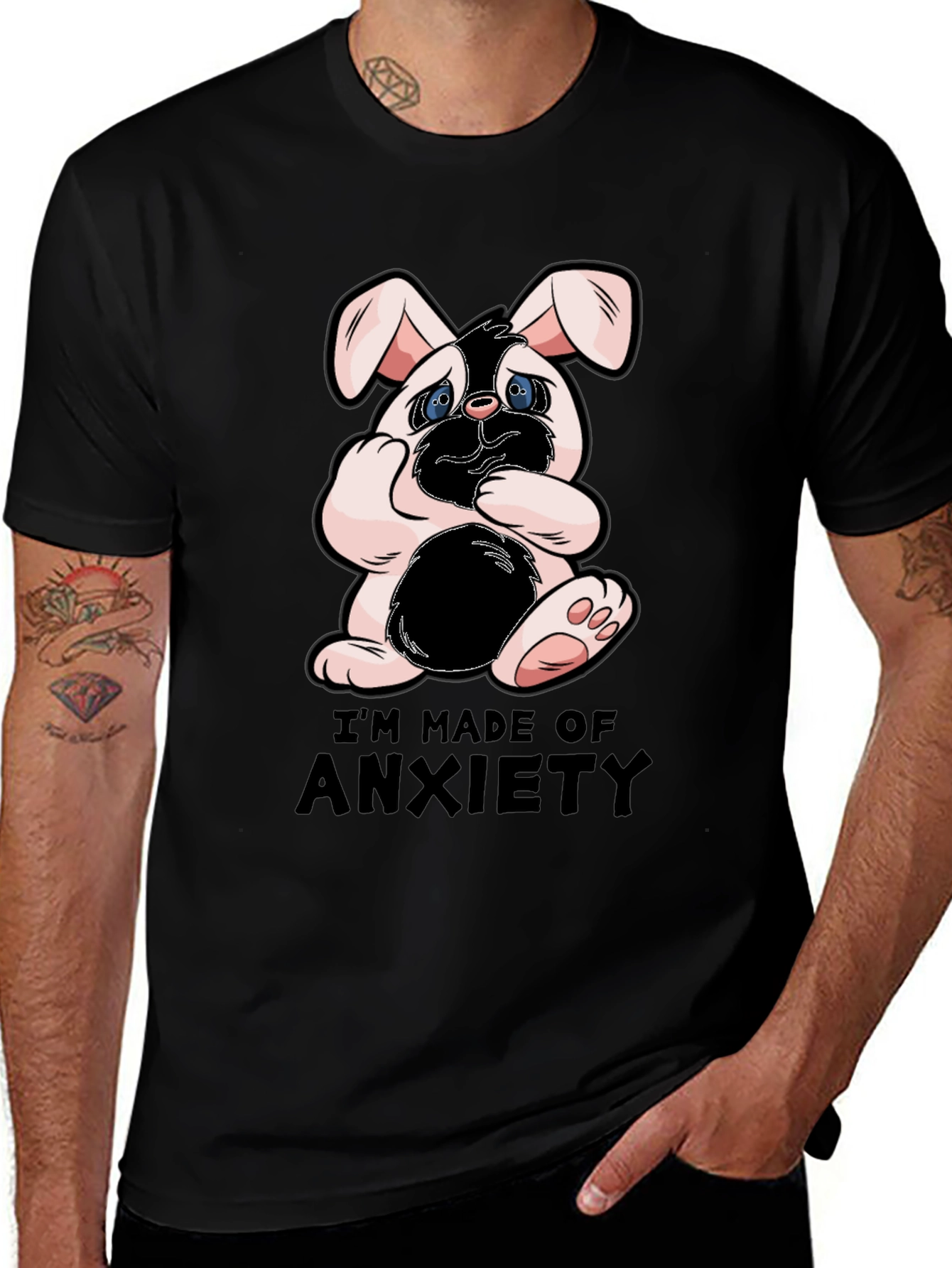 Anxiety Bunny Graphic T-Shirt