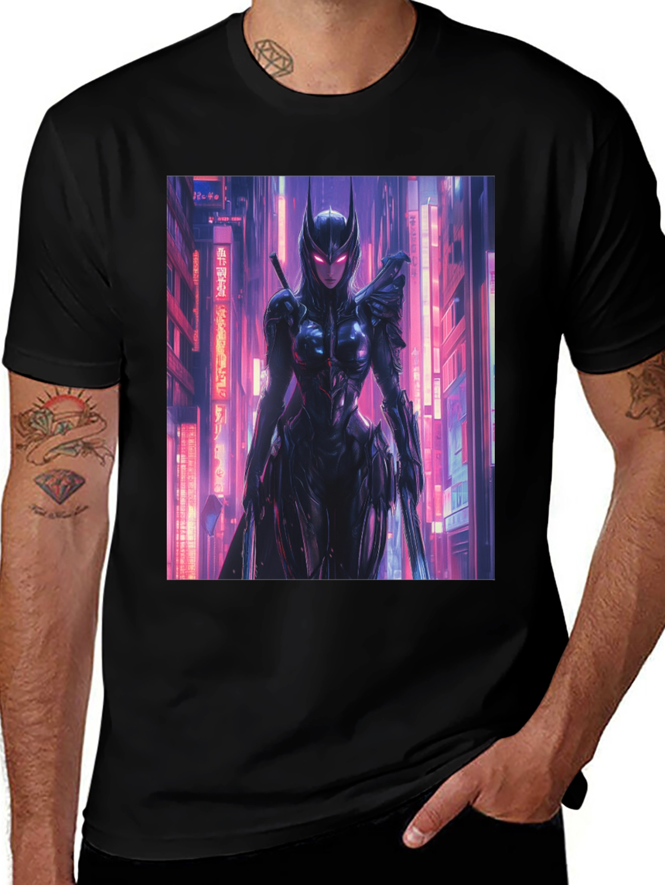 Variant 15 of Cyberpunk Ninja Black T-Shirt