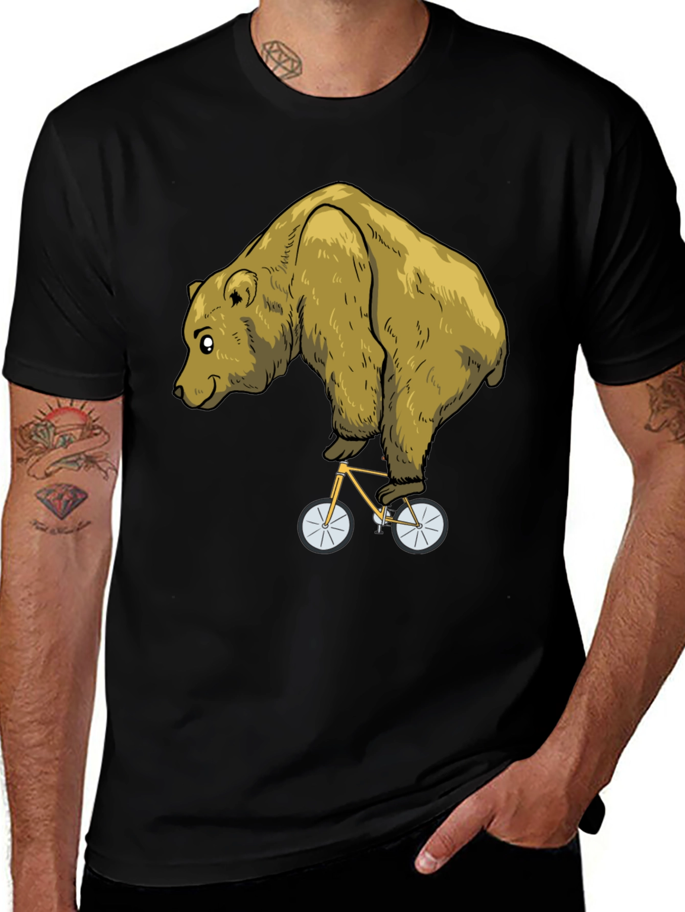 Variant 29 of Bear on Bike Graphic Tee - Funny Animal T-Shirt
