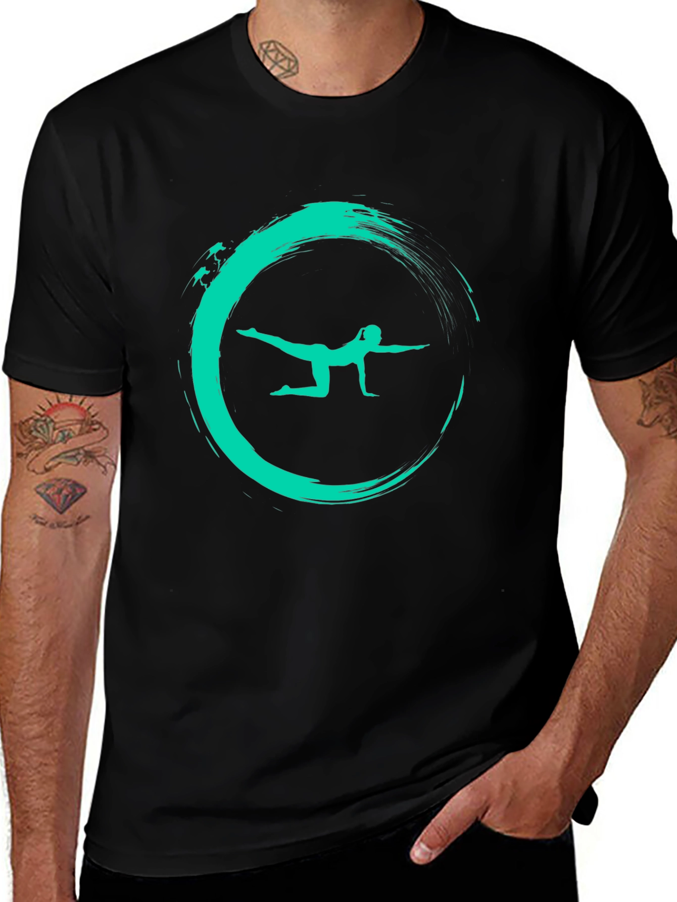 Variant 22 of Yoga Zen Circle Graphic Tee - Unisex Black T-Shirt