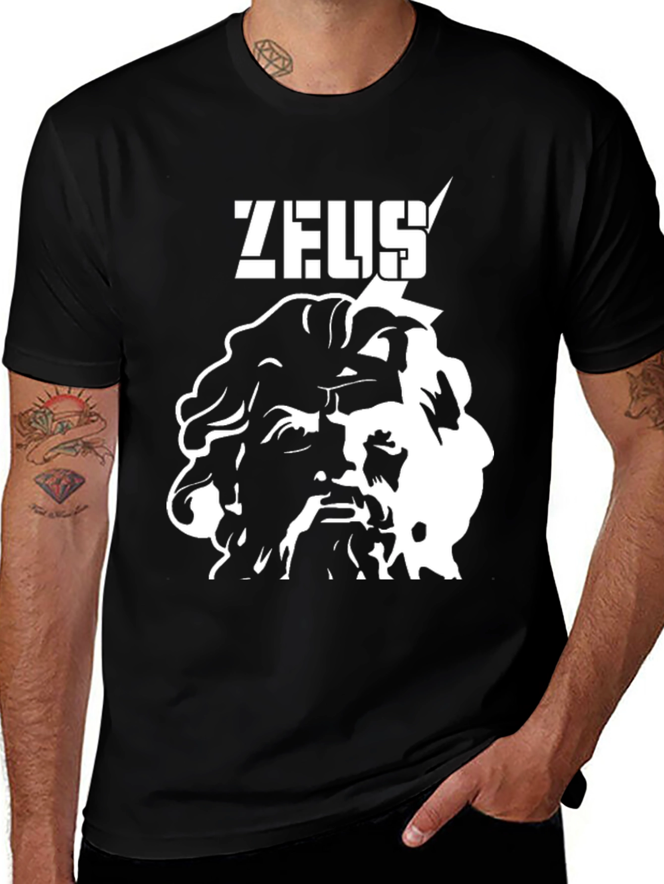 Zeus Graphic Print Black T-Shirt
