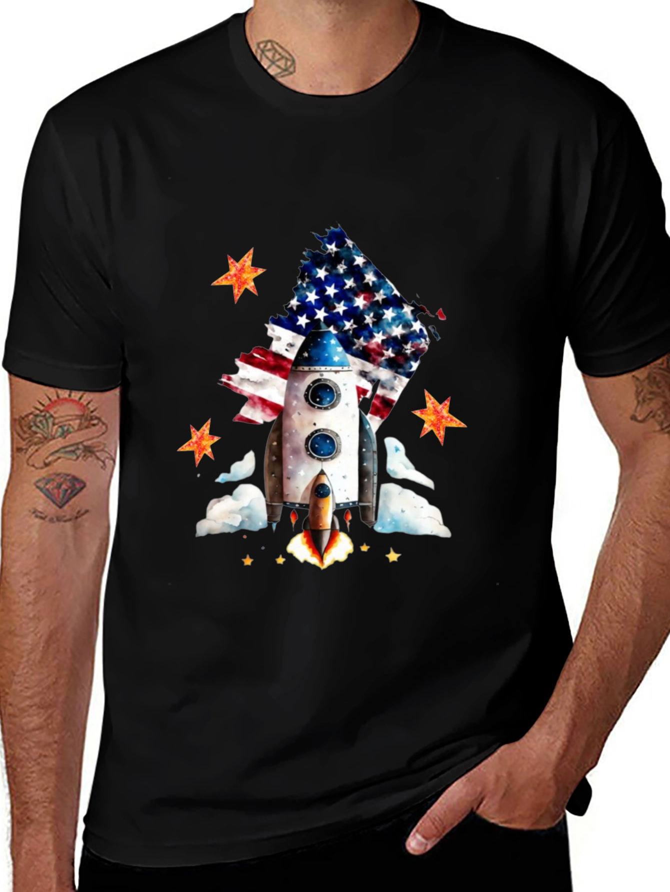 Variant 29 of Patriotic Rocket T-Shirt
