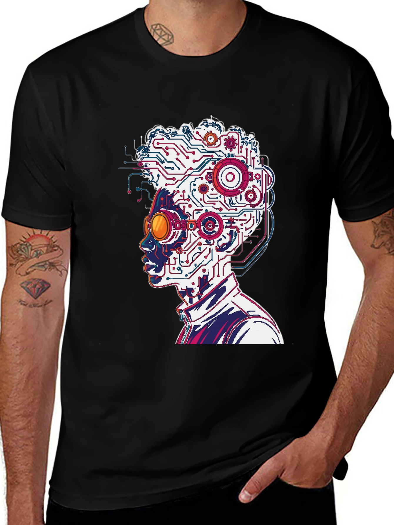 Variant 24 of Cyberpunk Mind T-Shirt - Tech Head