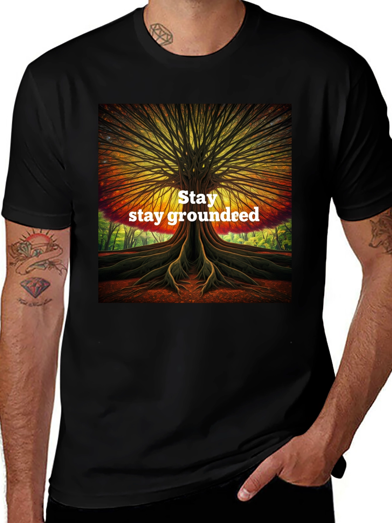 Variant 13 of Stay Grounded Tree Graphic T-Shirt