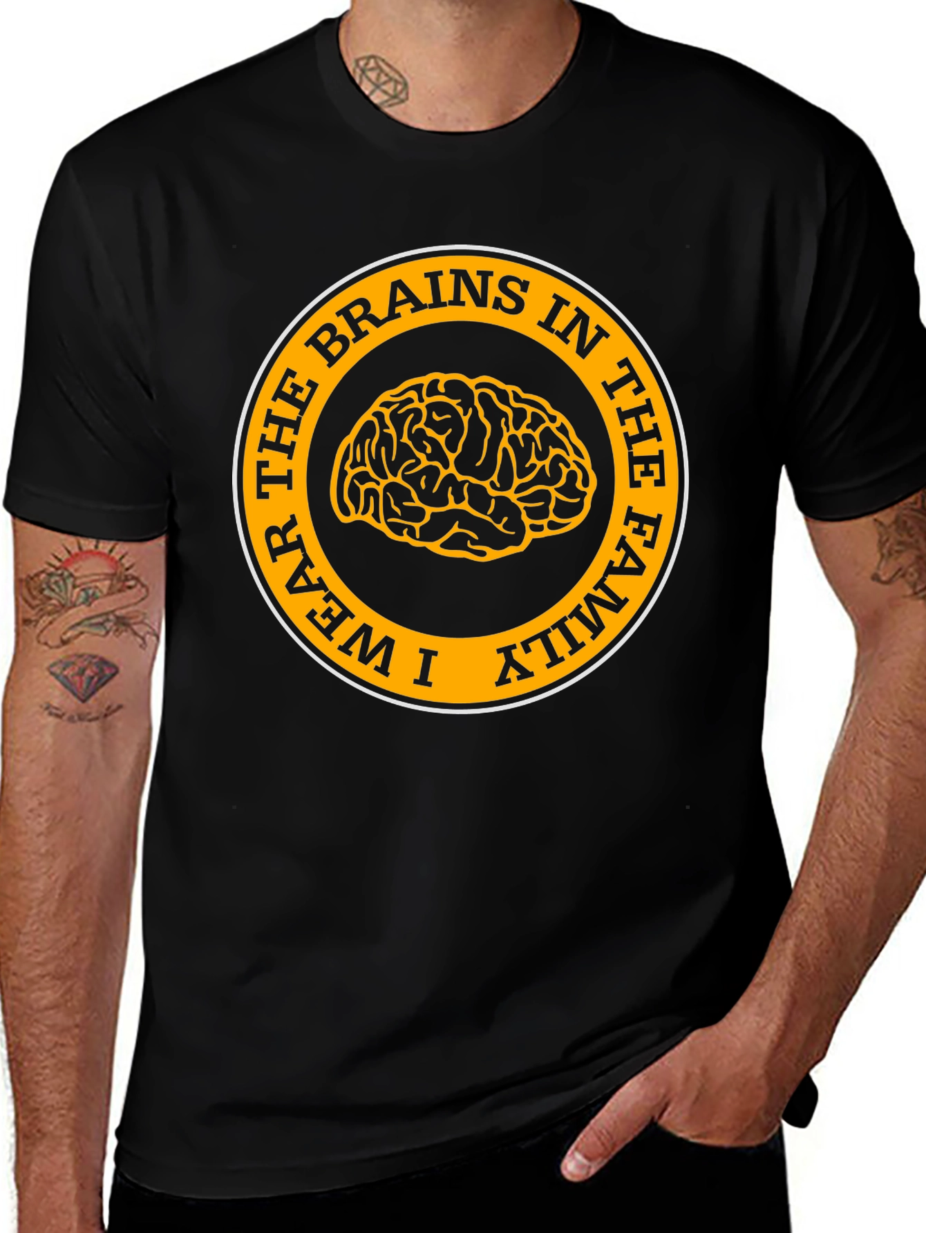 Variant 7 of I Wear the Brains in the Family T-Shirt