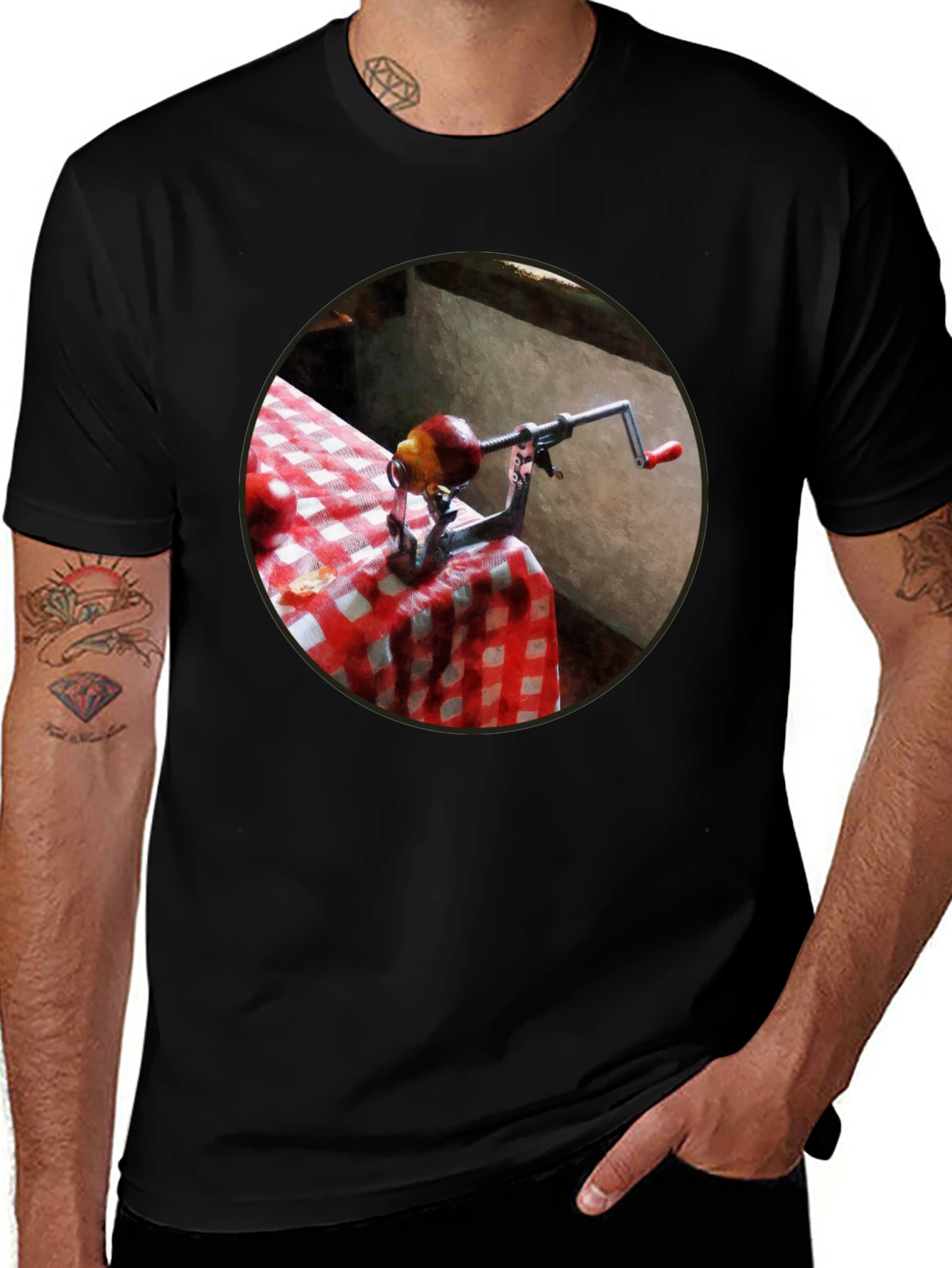 Retro Apple Peeler T-Shirt - Vintage Kitchen Gadget Tee