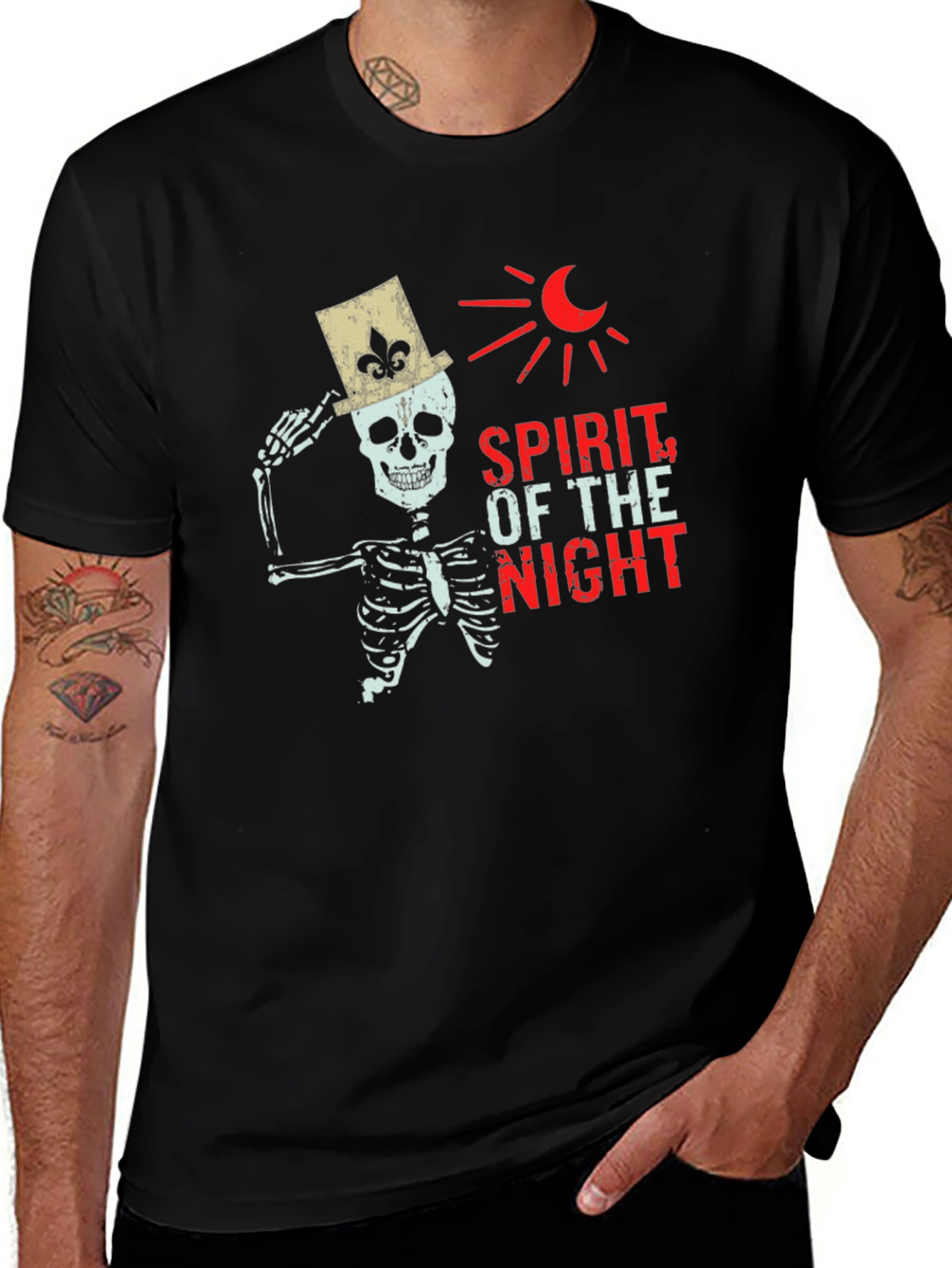Variant 13 of Spirit of the Night Skeleton Graphic Tee