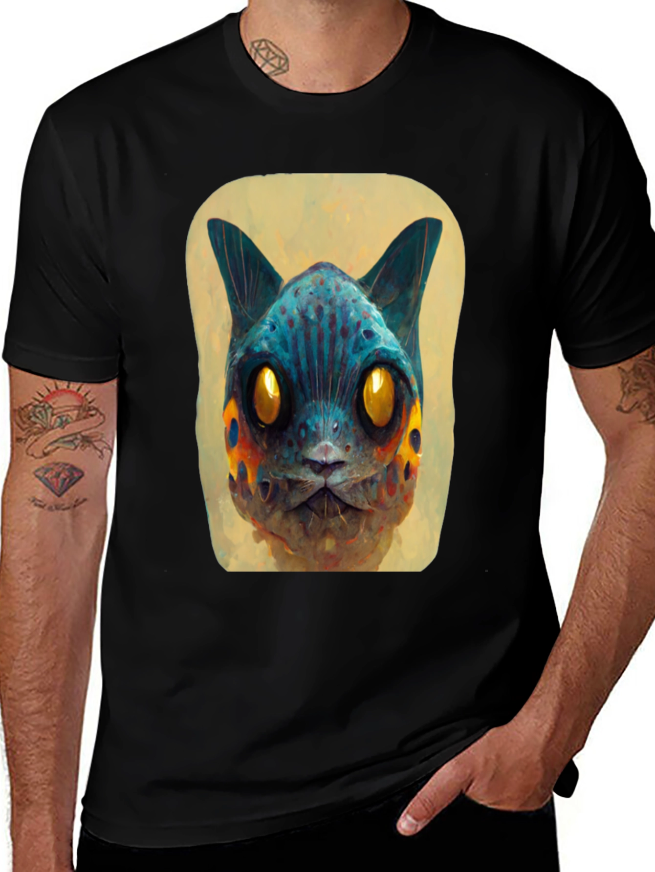 Variant 4 of Abstract Cat Graphic Tee - Unique Design
