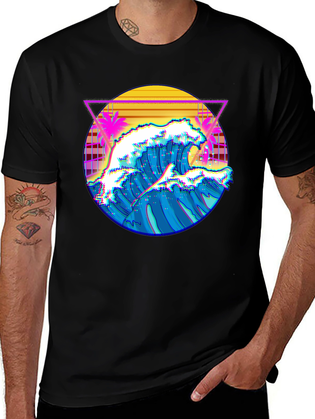 Variant 25 of Retro Wave Graphic T-Shirt - Vintage Style Tee