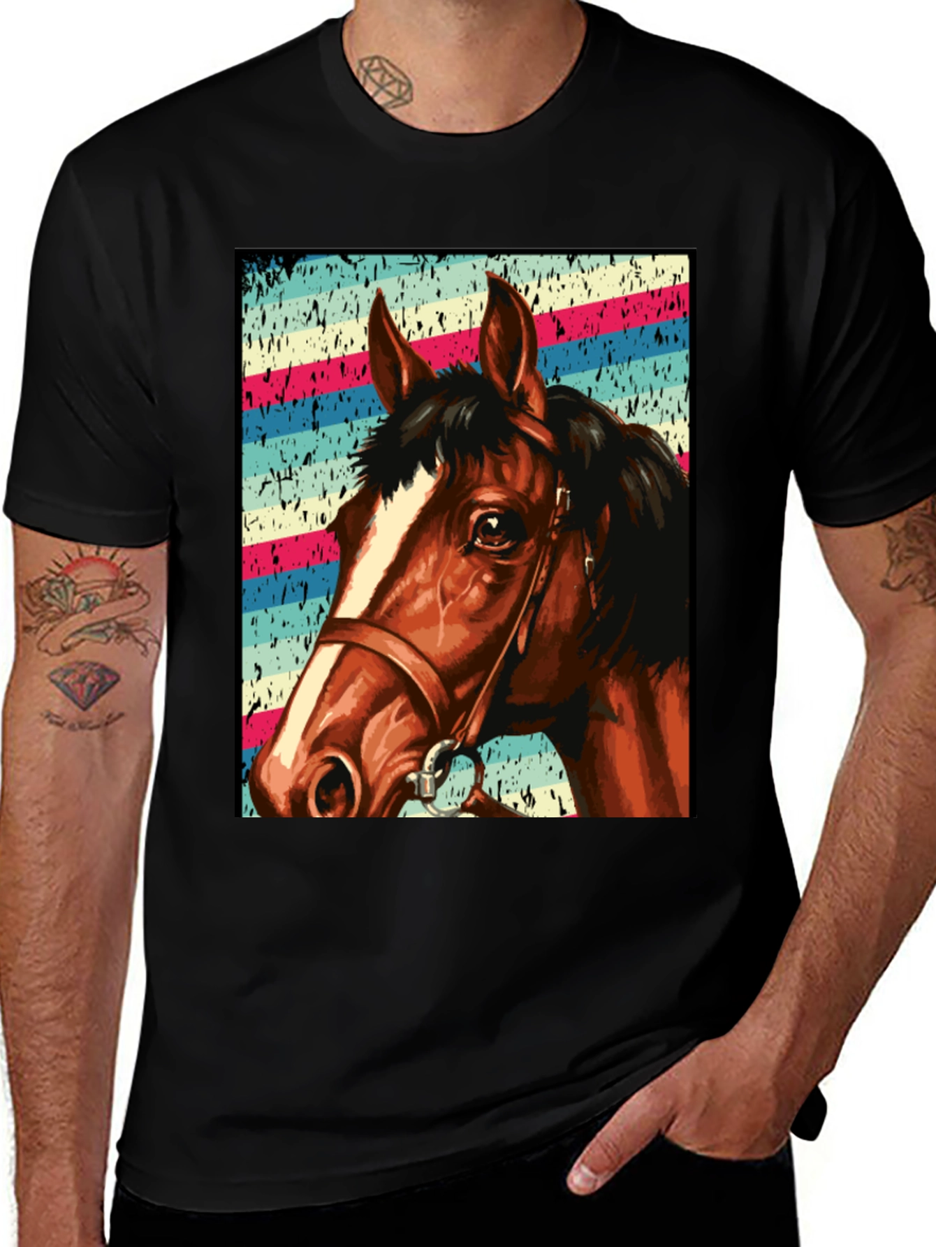 Variant 27 of Retro Horse Portrait Graphic Tee