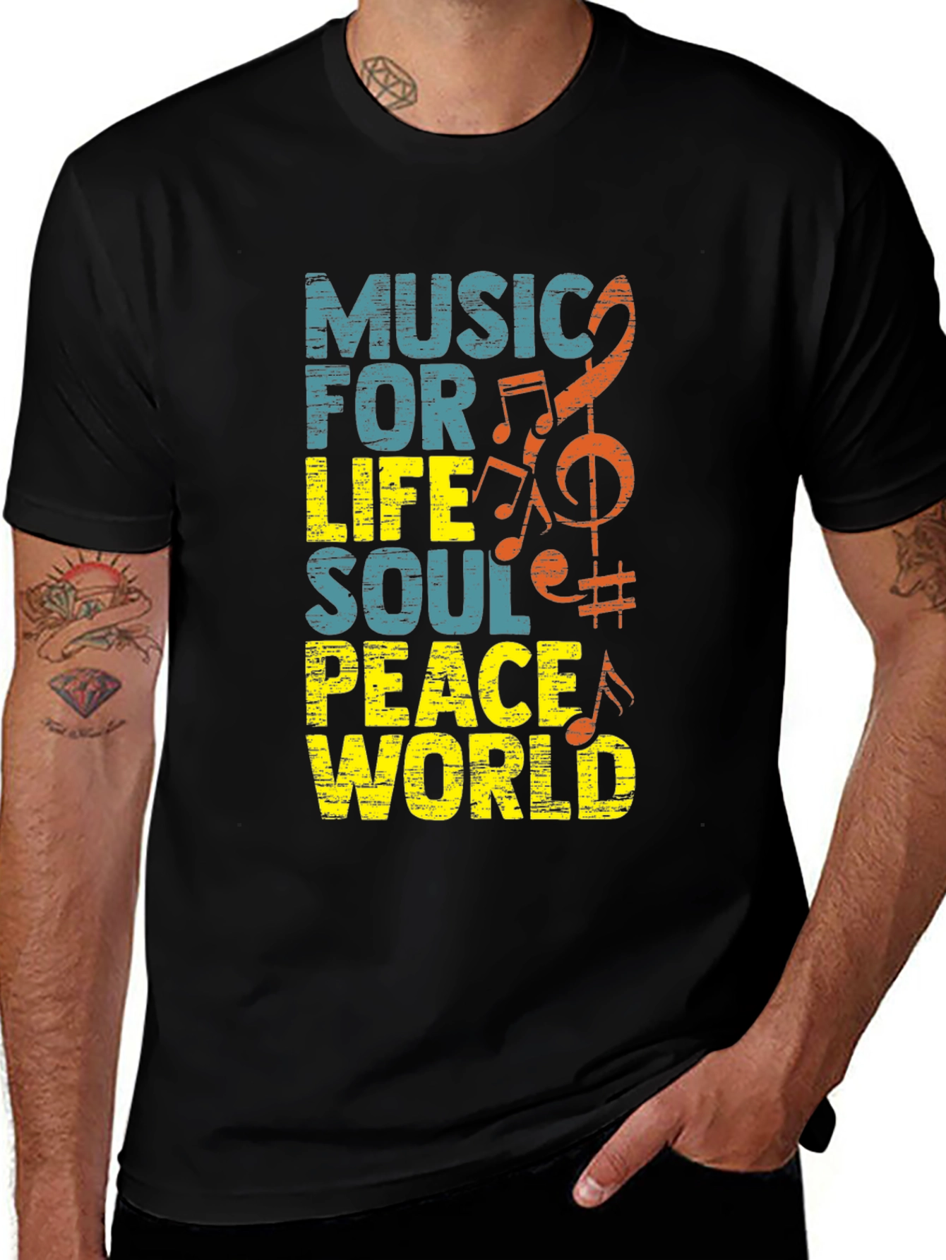 Variant 26 of Music for Life T-Shirt - Soul, Peace, World Graphic Tee