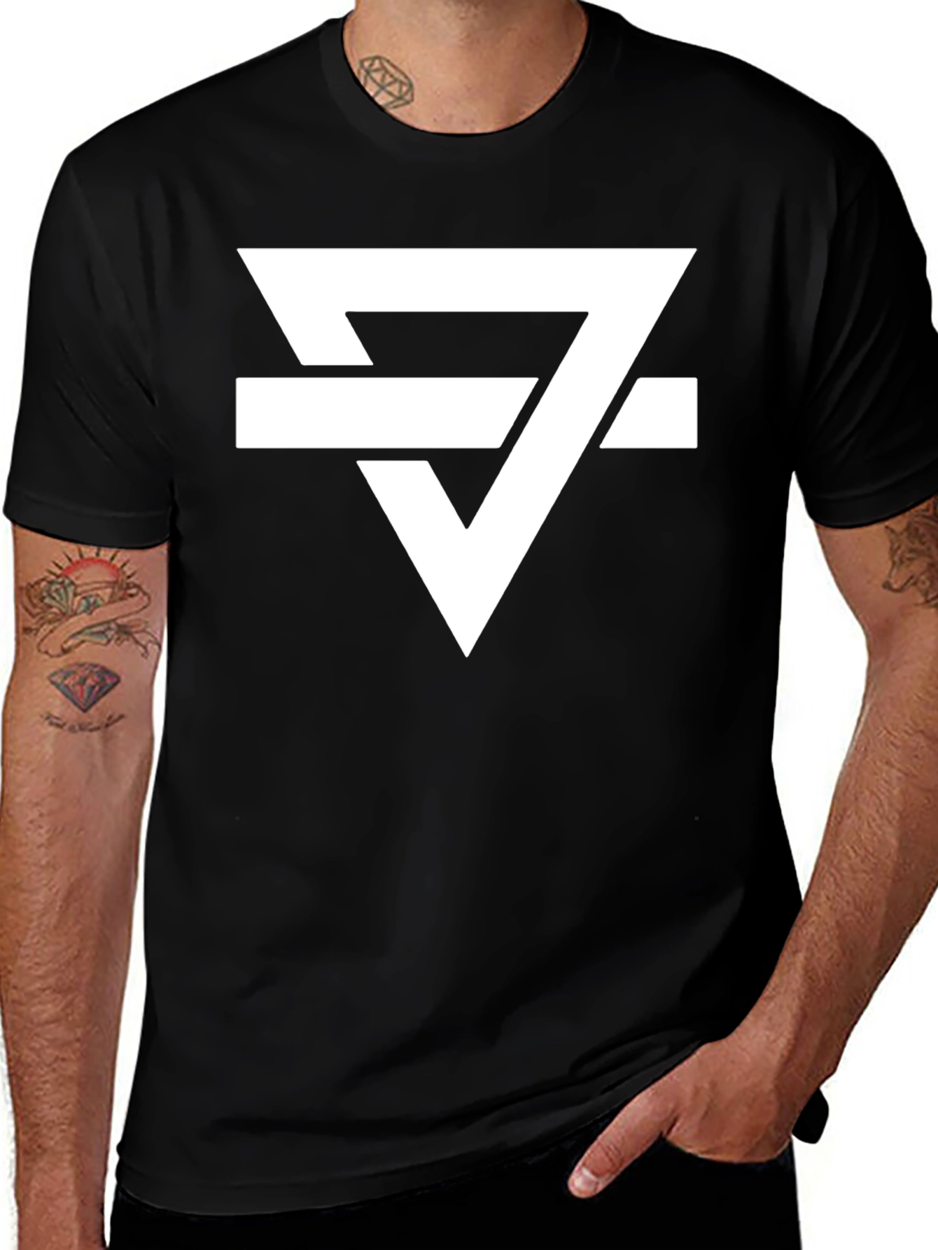 Variant 27 of Abstract Graphic Print Black T-Shirt