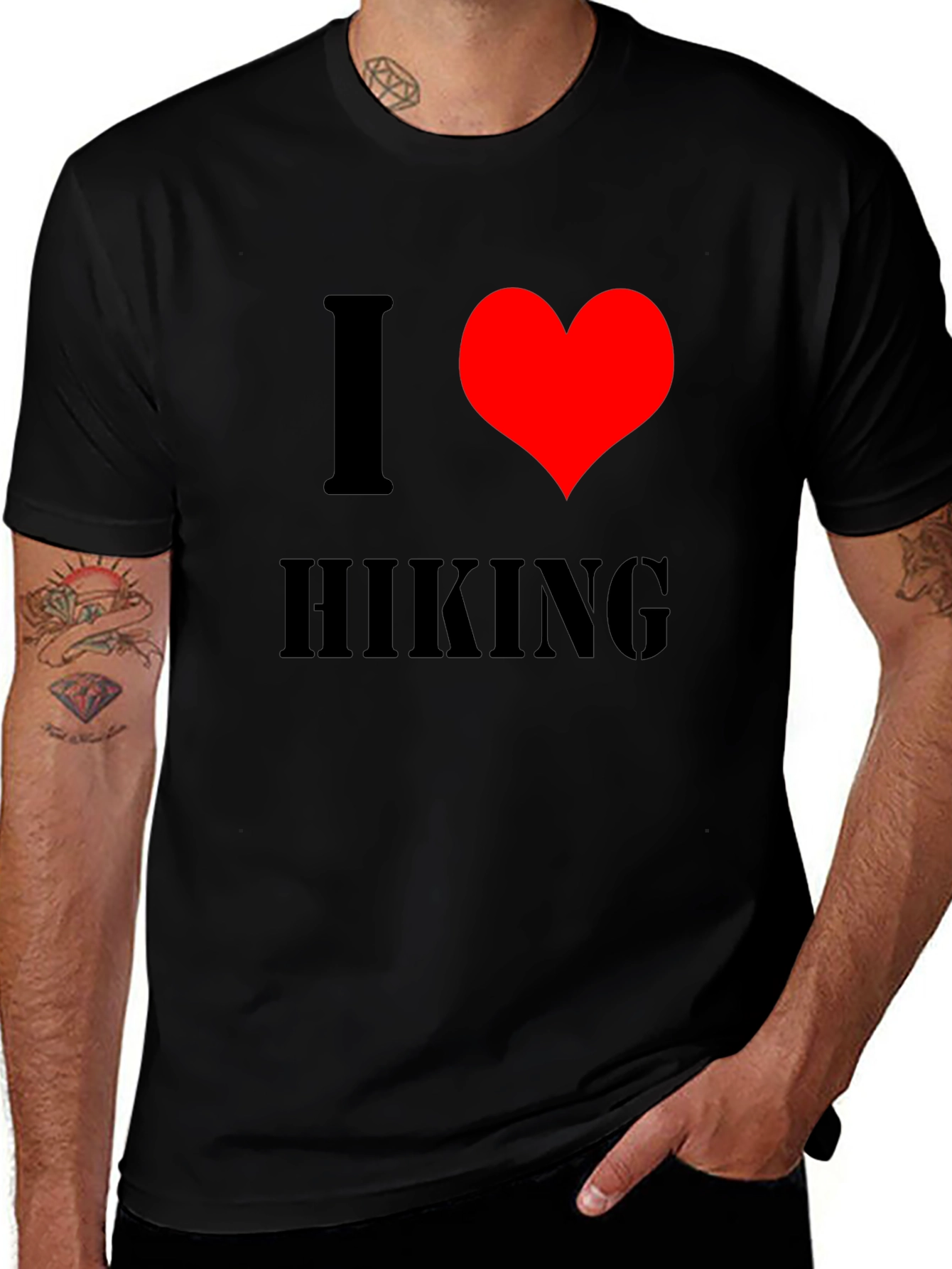 Variant 28 of I Heart Hiking Graphic Tee - Black