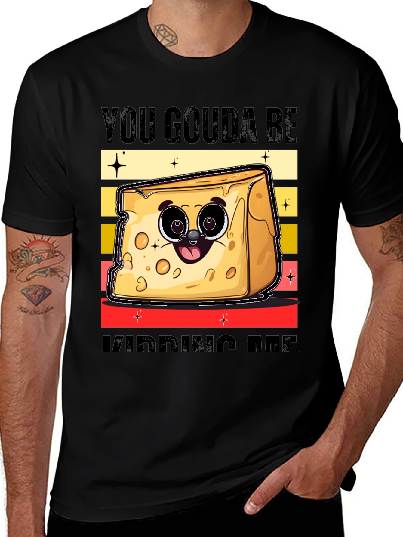 Variant 22 of You Gouda Be Kidding Me T-Shirt - Funny Cheese Cartoon Tee