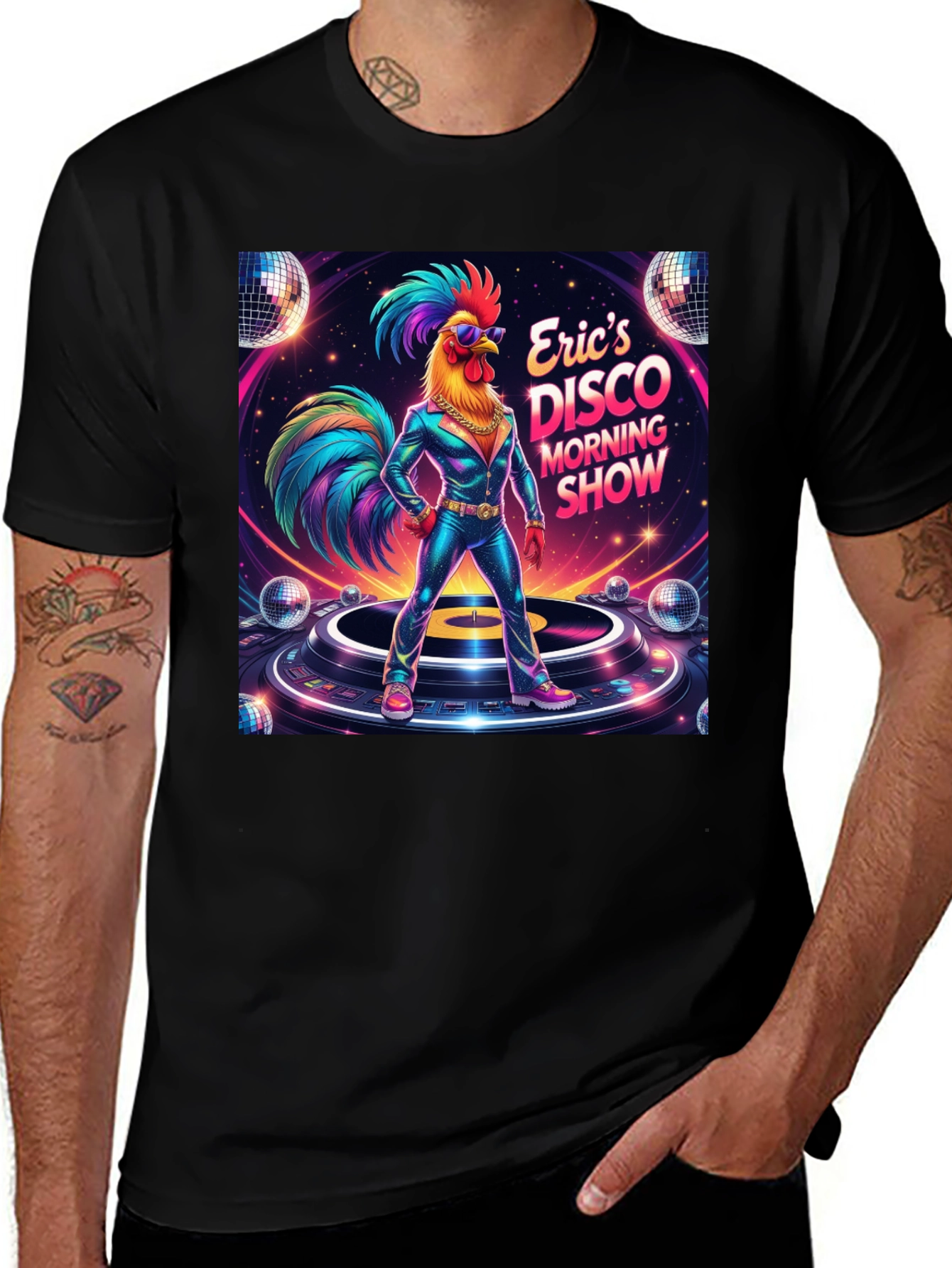Variant 2 of Eric's Disco Morning Show Graphic T-Shirt