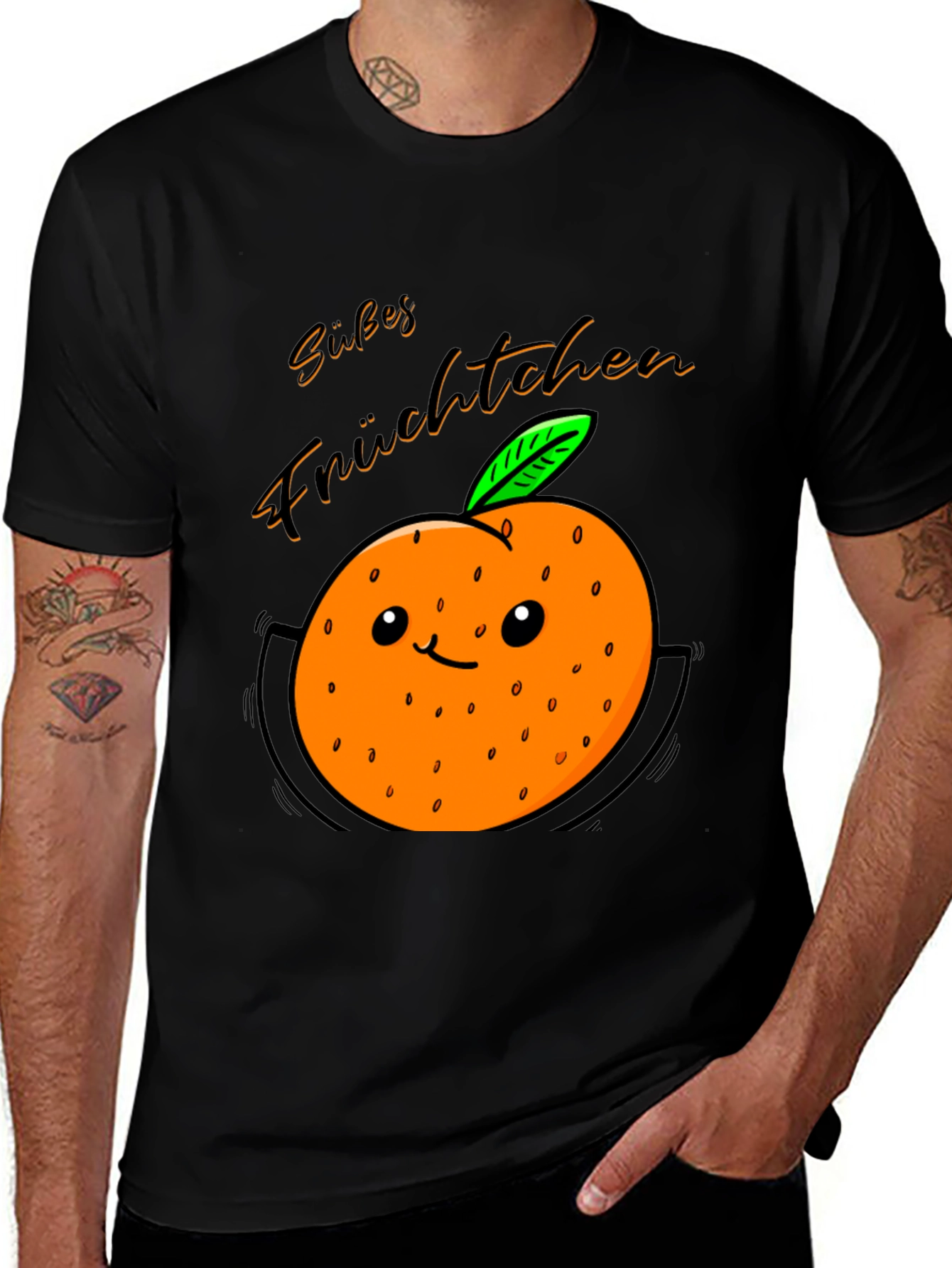 Variant 23 of Cute Orange Fruit T-Shirt - Cartoon Graphic Tee