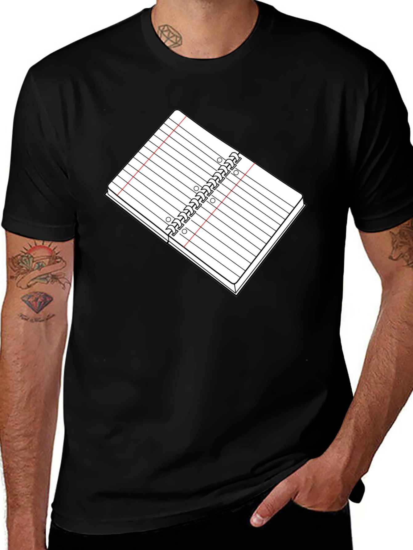 Variant 10 of Notebook Graphic Tee - Black Cotton T-Shirt