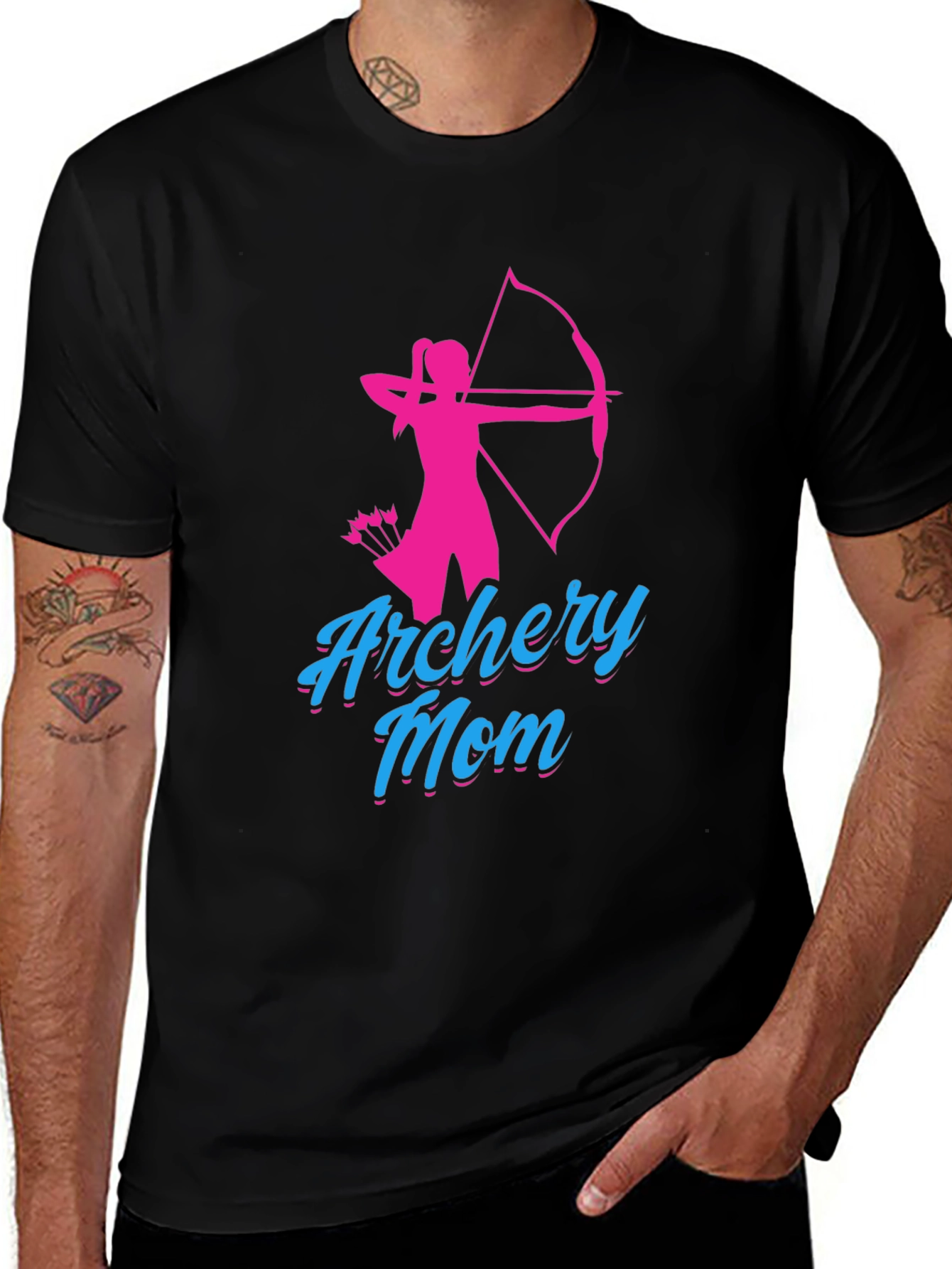 Variant 7 of Archery Mom Graphic T-Shirt - Black Tee
