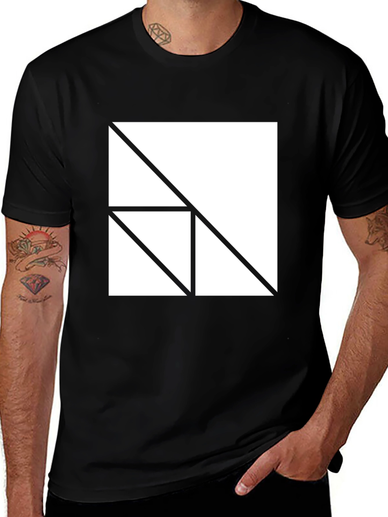 Variant 3 of Geometric Graphic Tee - Modern Minimalist Design