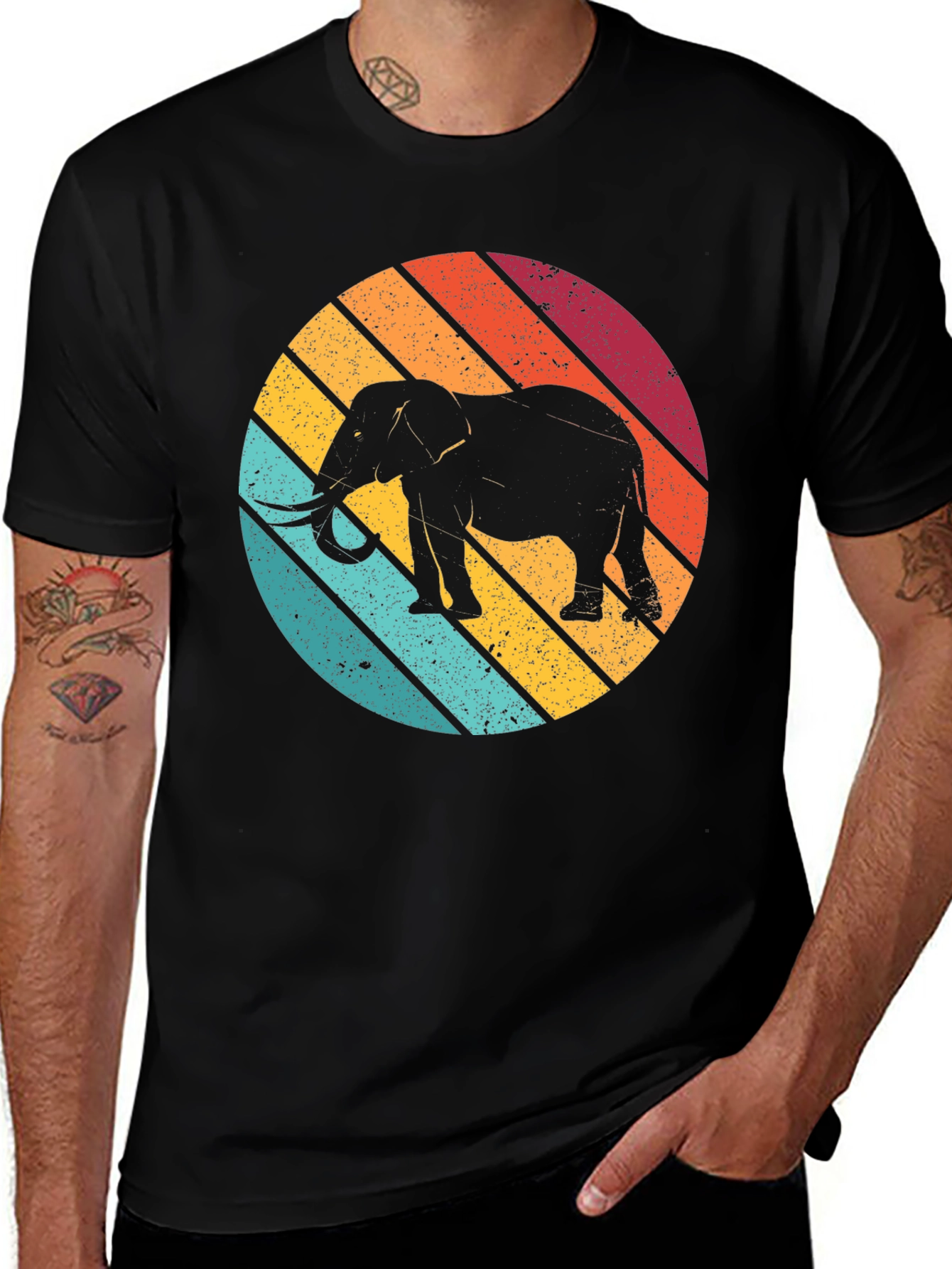 Variant 5 of Retro Elephant T-Shirt - Vintage Style Graphic Tee