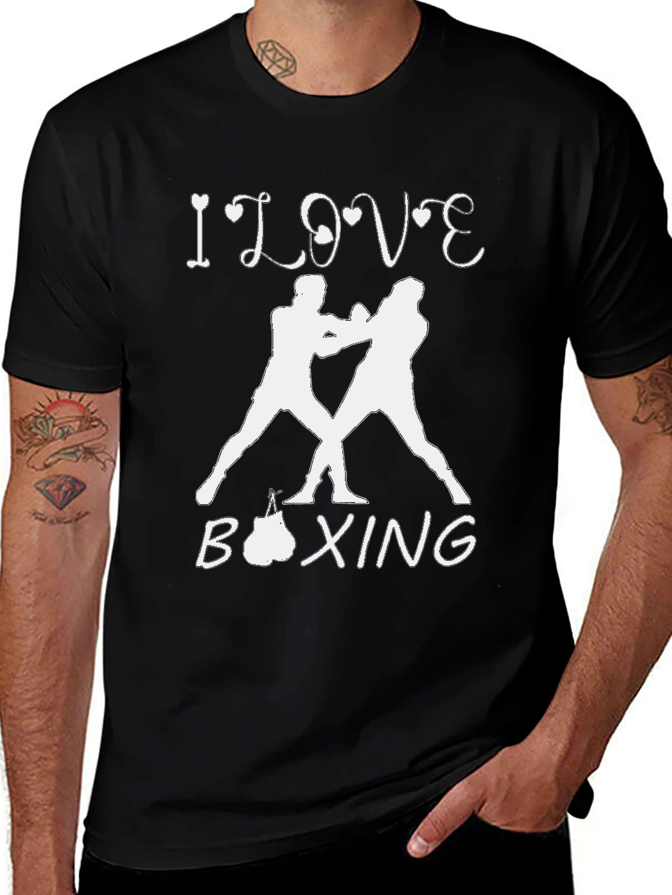 Variant 21 of I Love Boxing Black T-Shirt