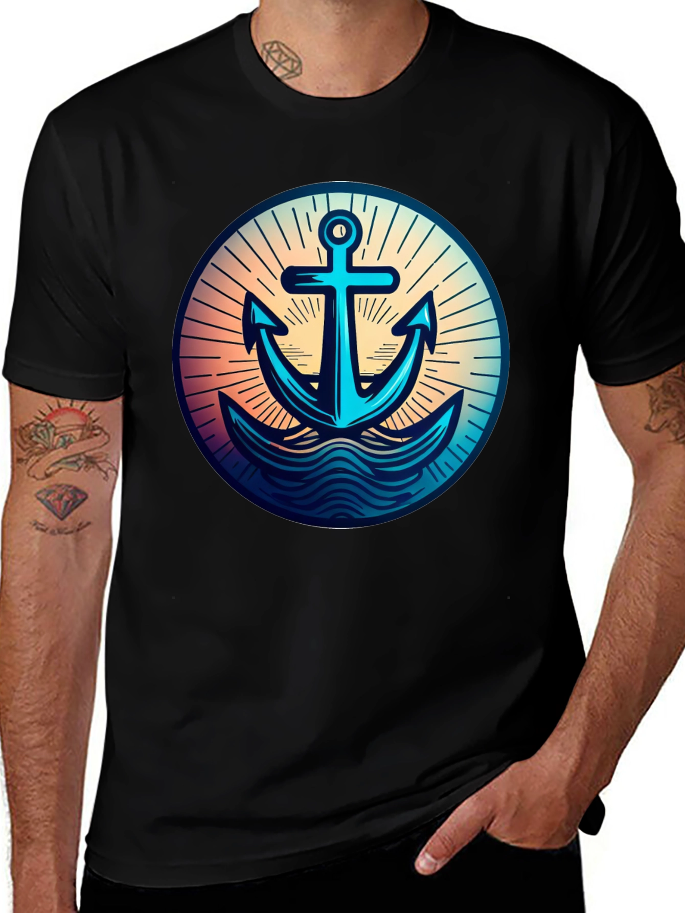 Variant 10 of Nautical Anchor Graphic Tee - Stylish and Comfortable
