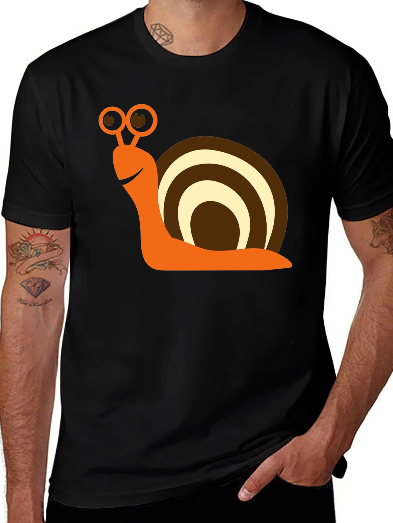 Variant 13 of Snail Graphic Tee - Fun & Casual Black T-Shirt