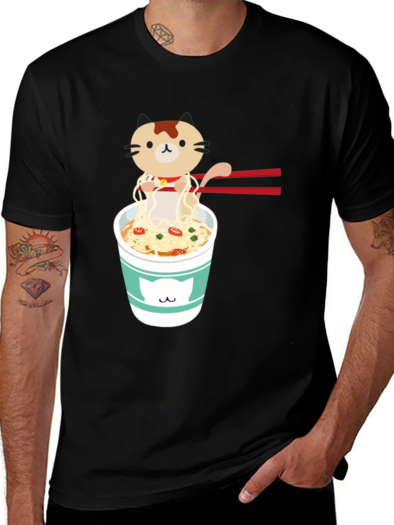 Variant 15 of Cute Cat Ramen T-Shirt