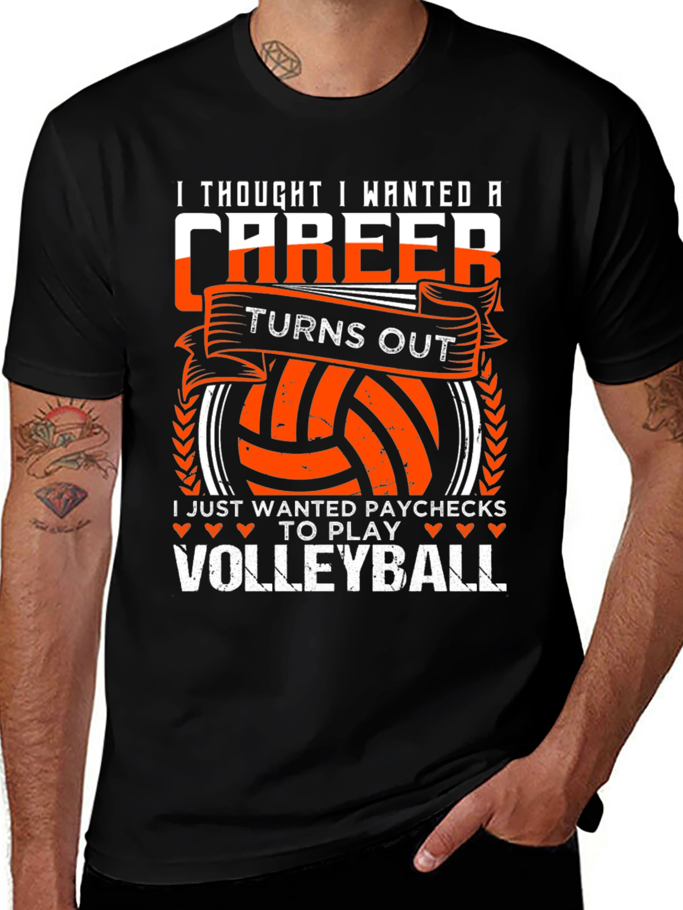Variant 11 of Volleyball Player T-Shirt: I Just Wanted Paychecks to Play