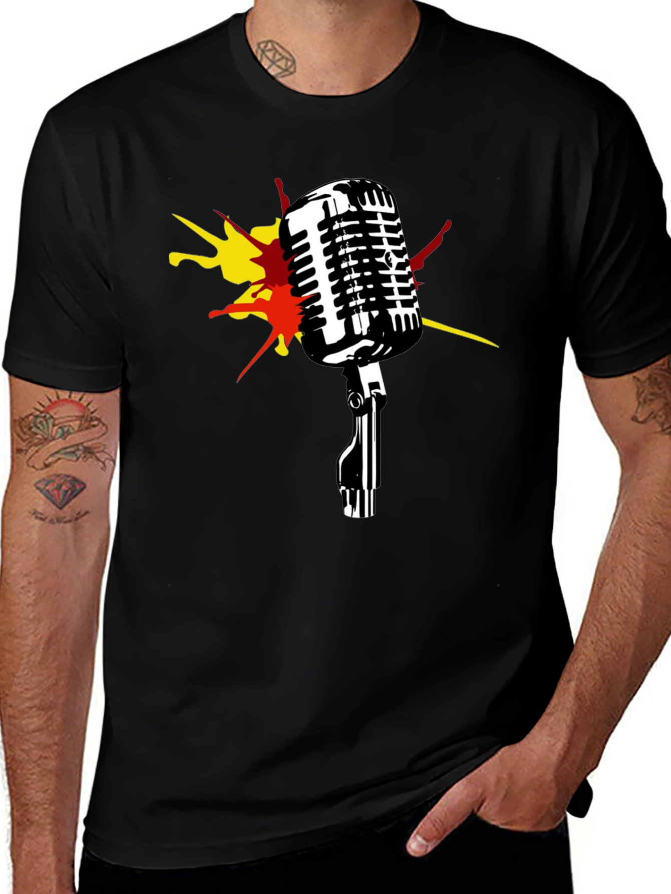 Variant 25 of Retro Microphone Graphic T-Shirt - Classic Style