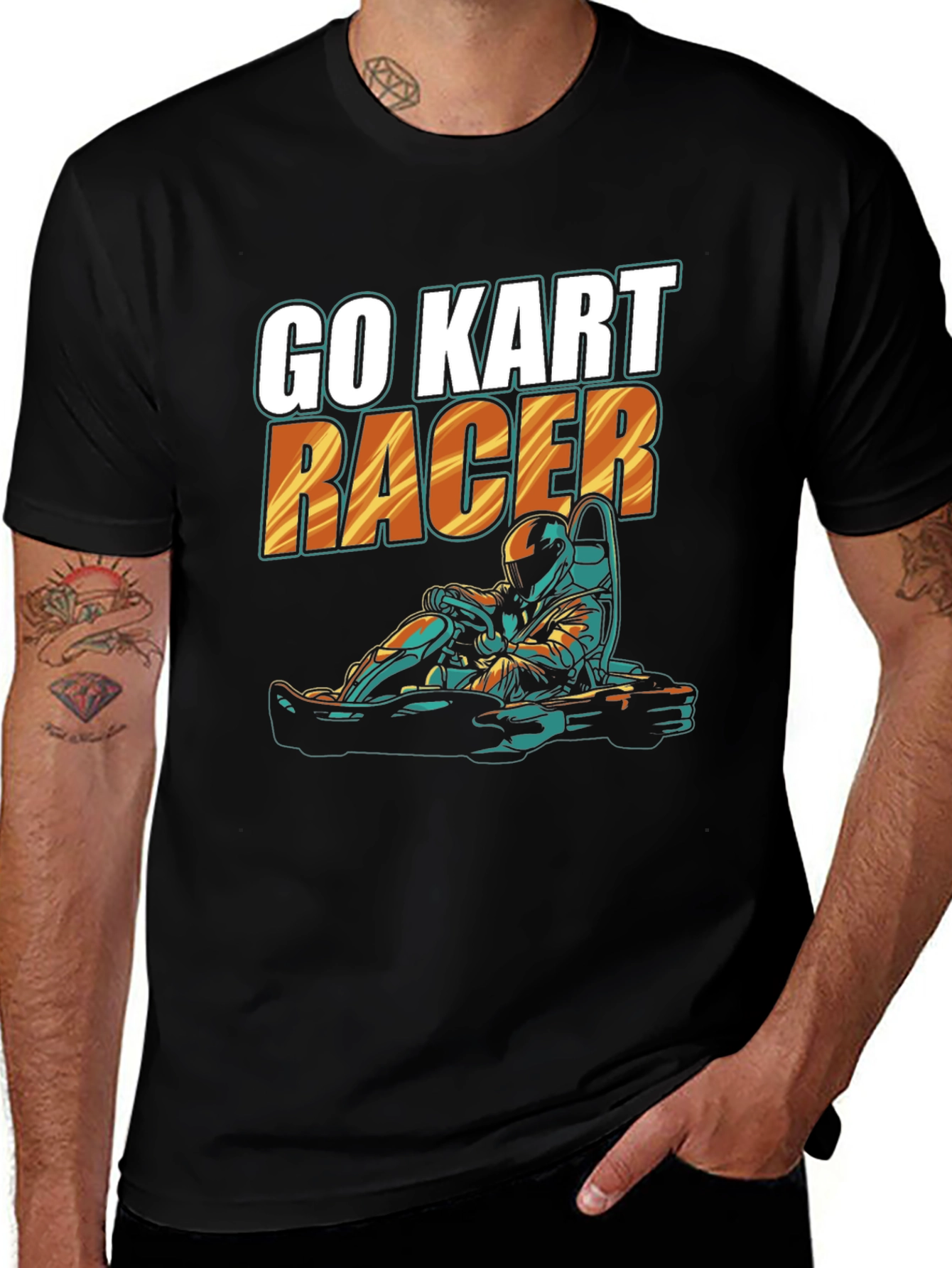 Black Go Kart Racer Black T-Shirt main image