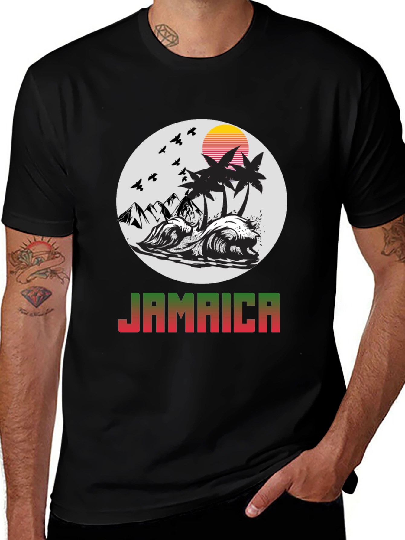 Jamaica Island Graphic Tee - Tropical Paradise T-Shirt