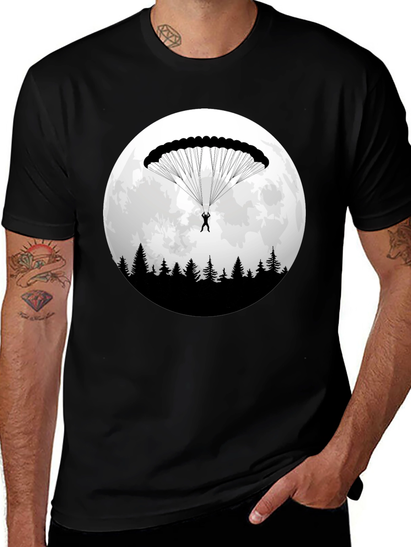 Variant 14 of Parachute Moon T-Shirt: Adventure Awaits!