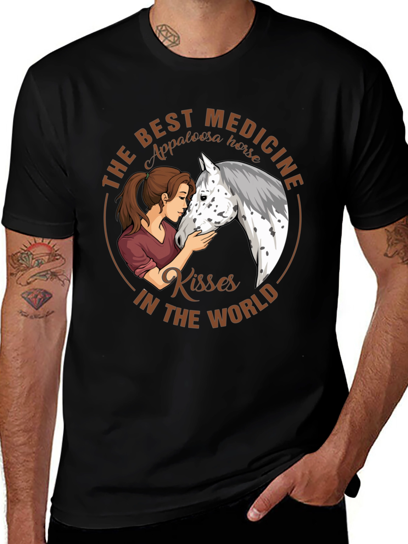 Variant 13 of Appaloosa Horse Kisses T-Shirt - Best Medicine Tee
